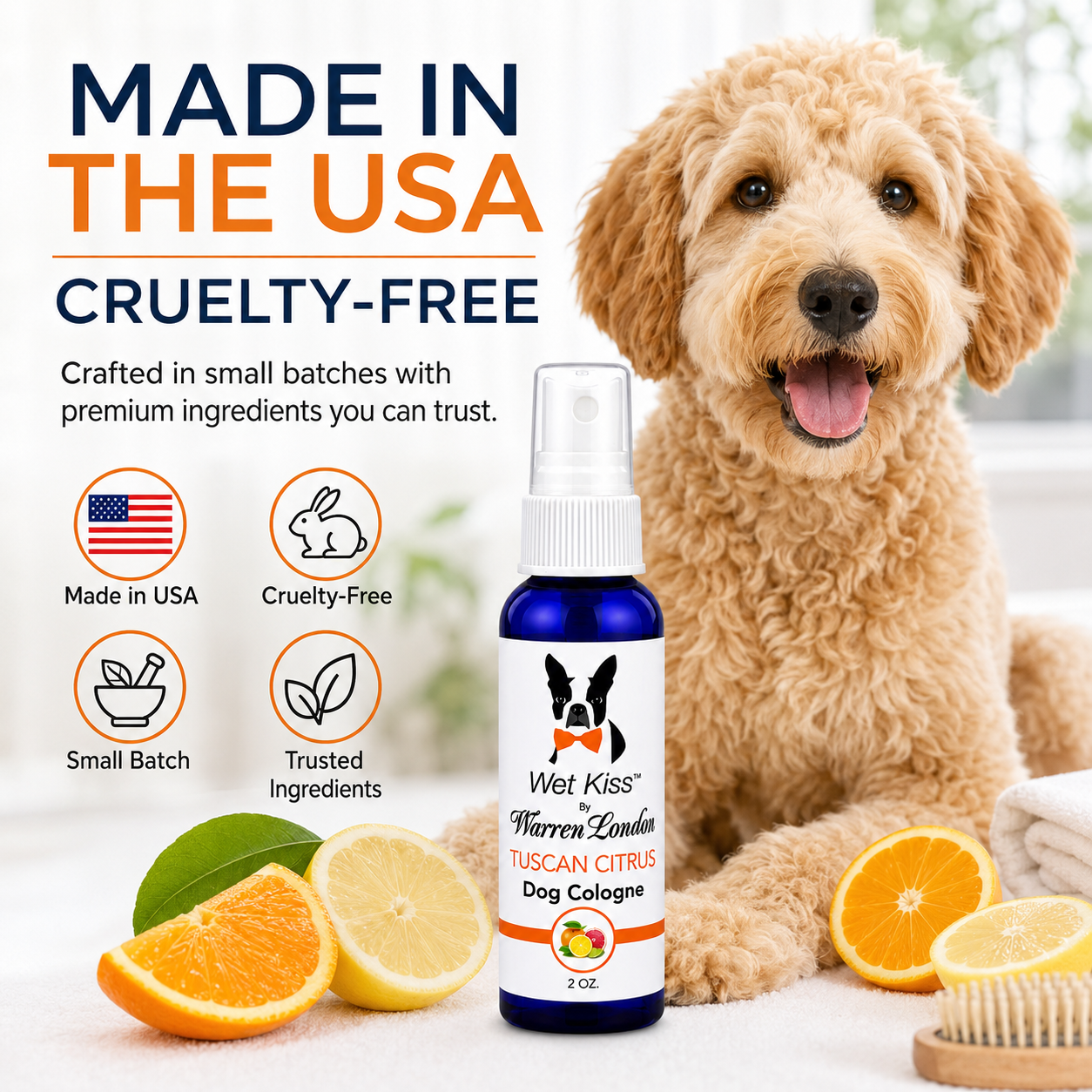 Warren London Wet Kiss Dog Cologne - Tuscan Citrus - 2 oz