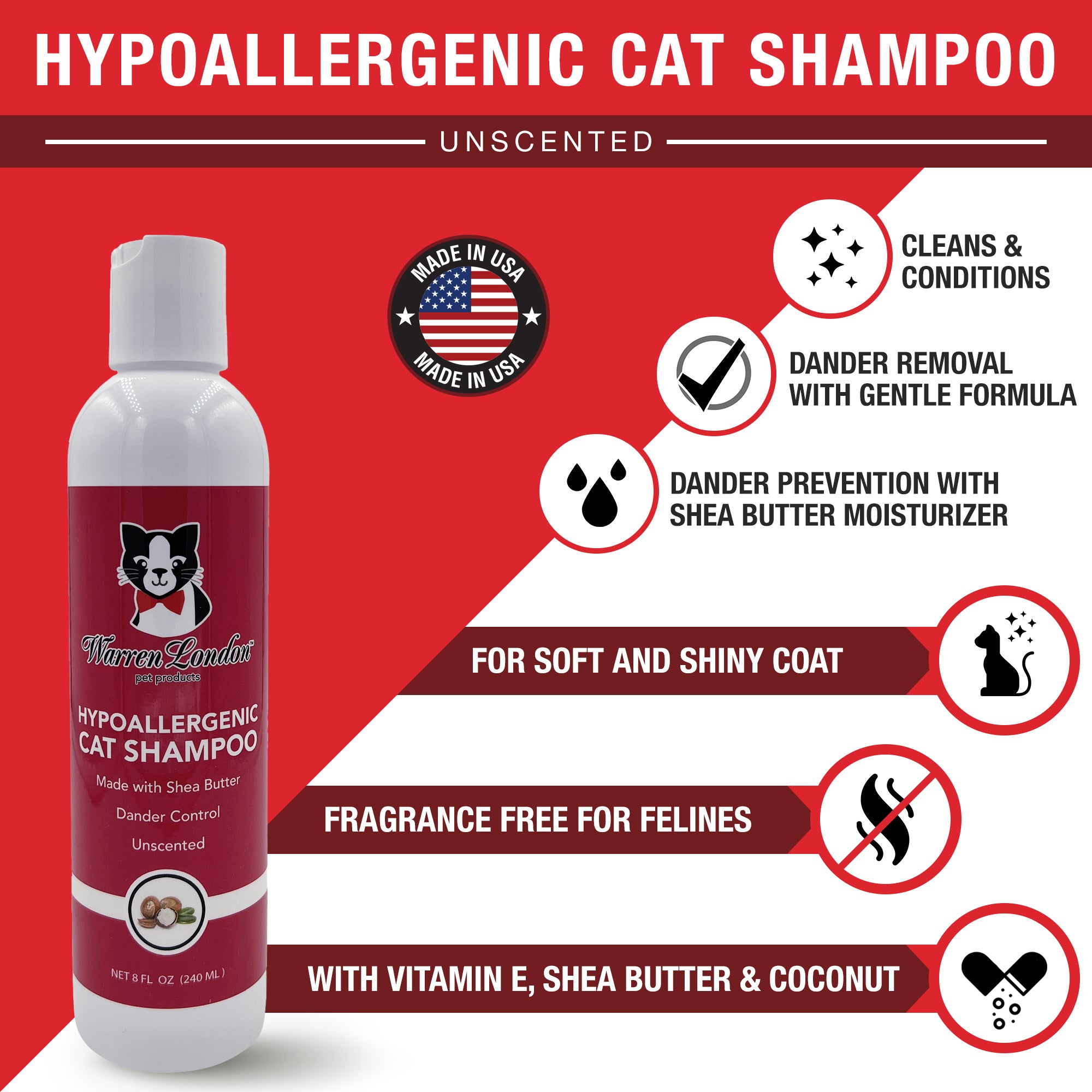 Warren London Cat Shampoo - Unscented - 8oz