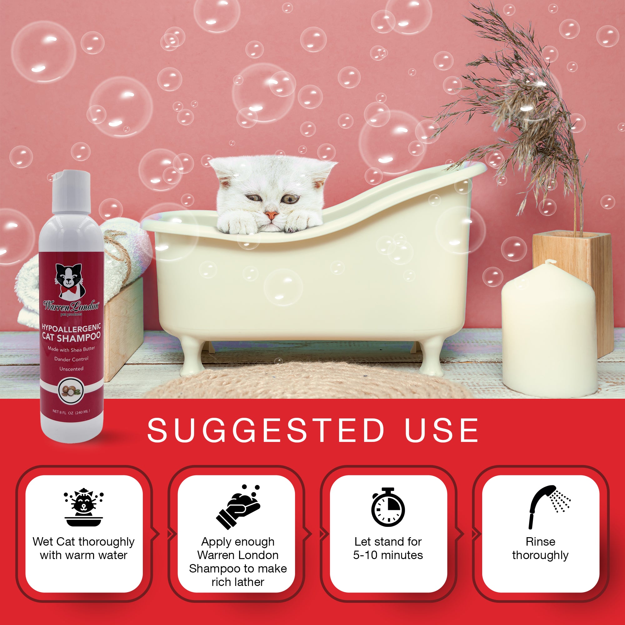 Warren London Cat Shampoo - Unscented - 8oz