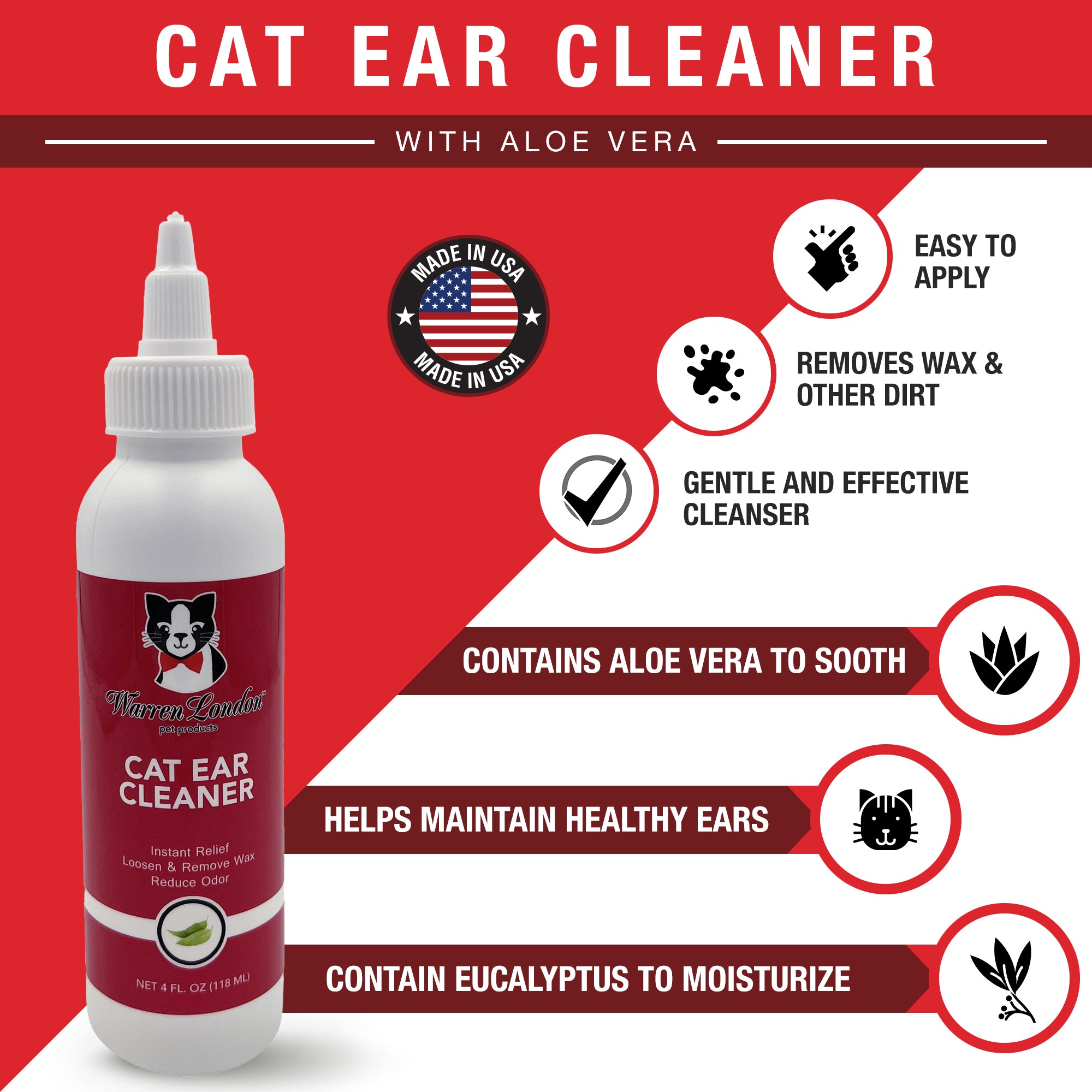 Warren London Cat Ear Cleaner - 4oz
