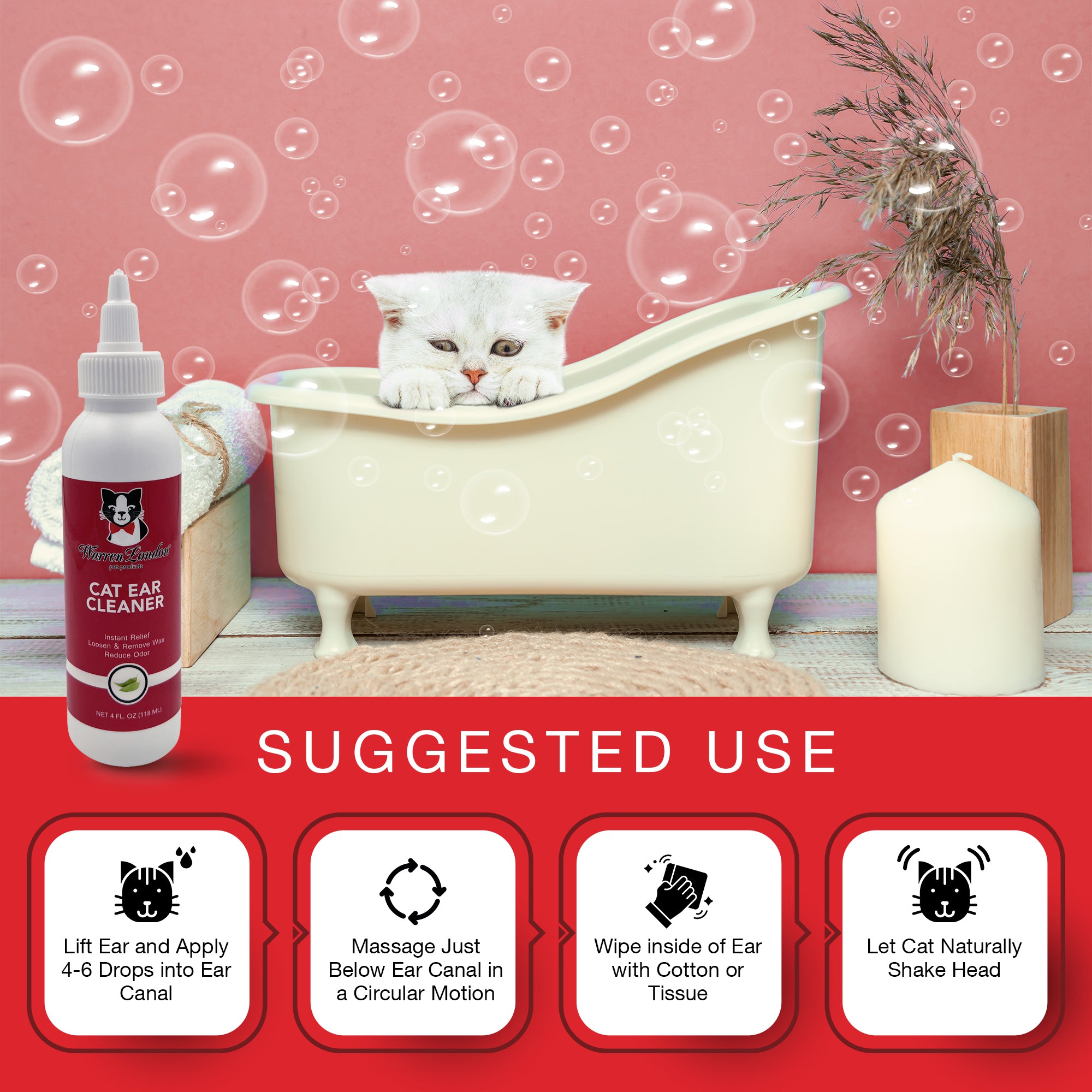 Warren London Cat Ear Cleaner - 4oz