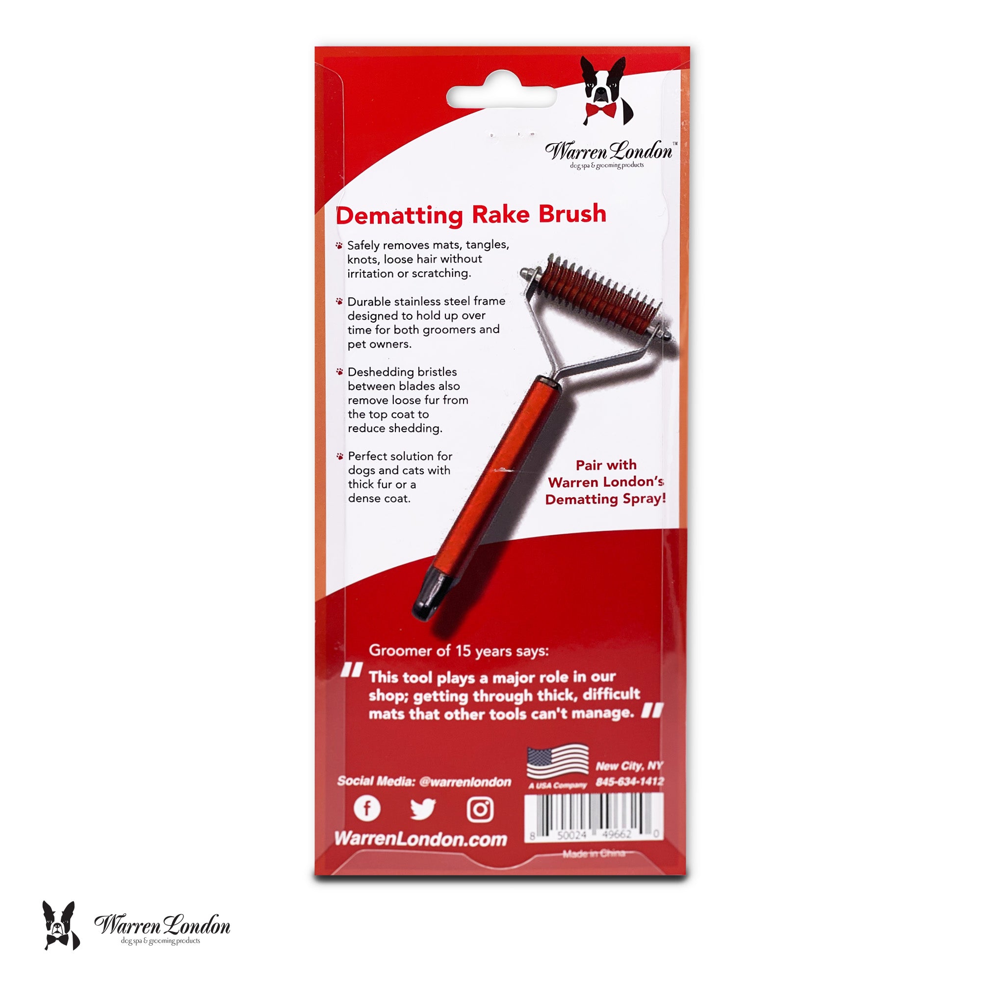 Warren London Dematting Rake Brush