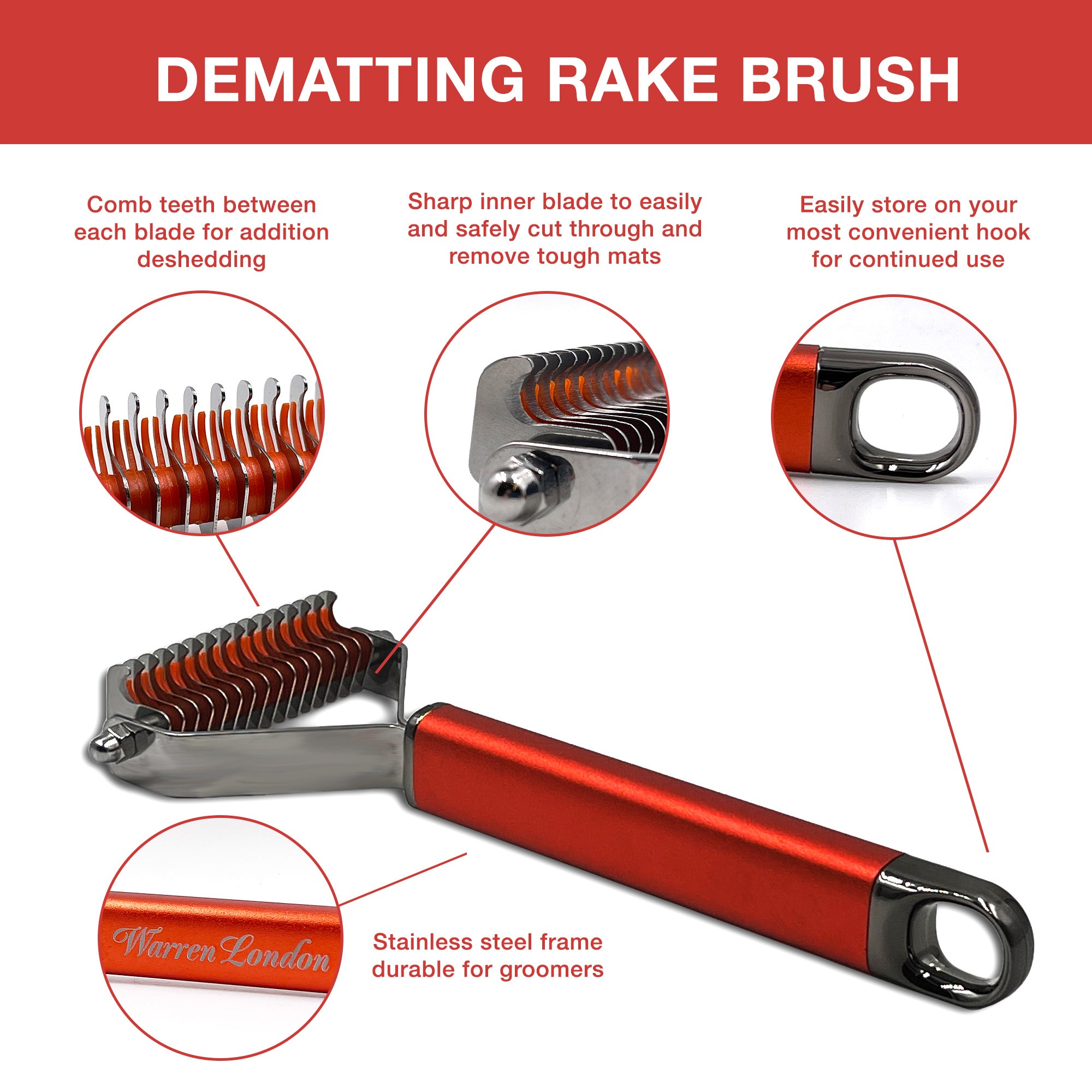 Warren London Dematting Rake Brush