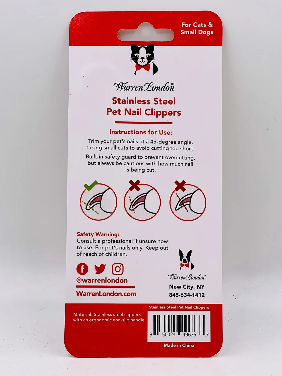 Warren London Nail Clippers for Cats