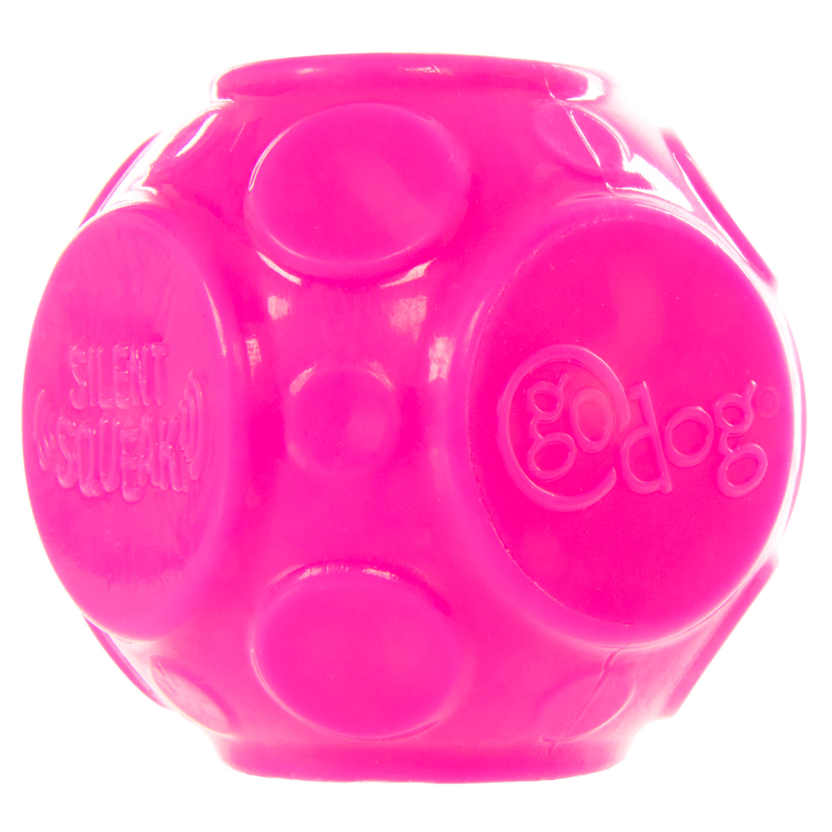 goDog Silent Squeaker Ball Dog Toy 2pk