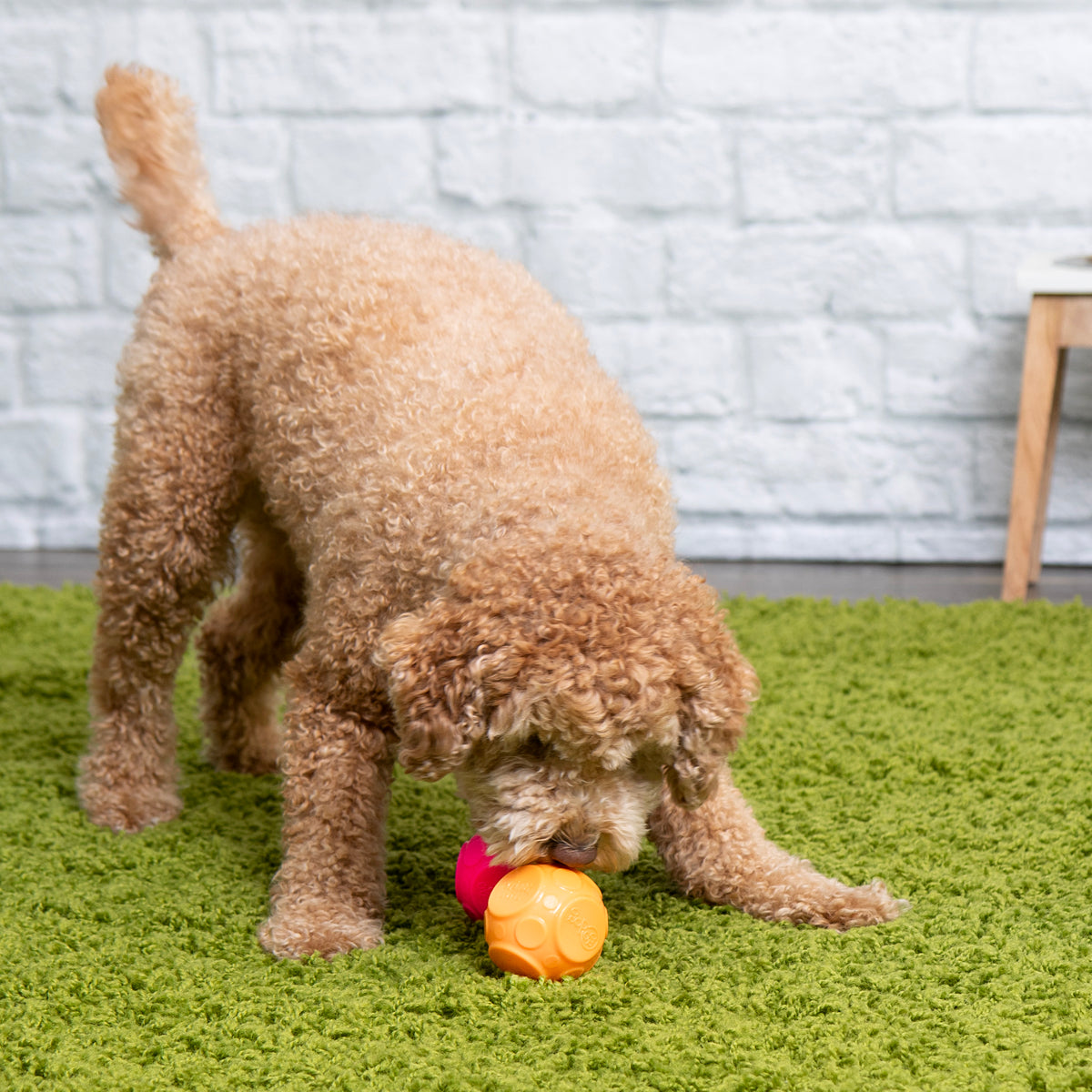 goDog Silent Squeaker Ball Dog Toy 2pk