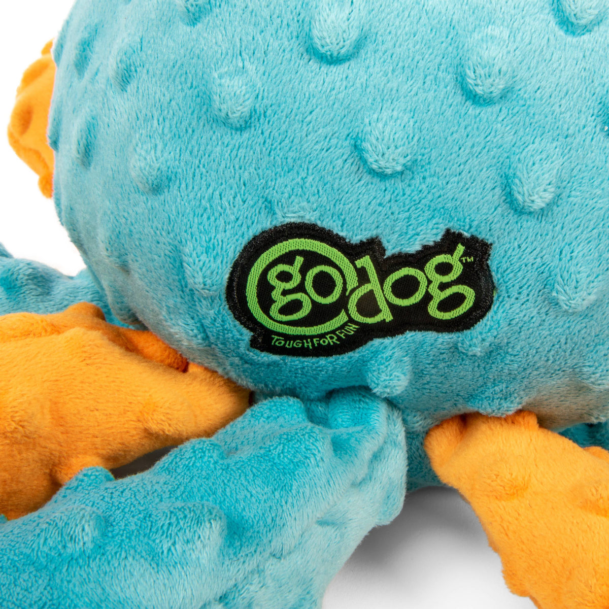goDog Crazy Tugs Octopus Squeaky Plush Dog Toy Large