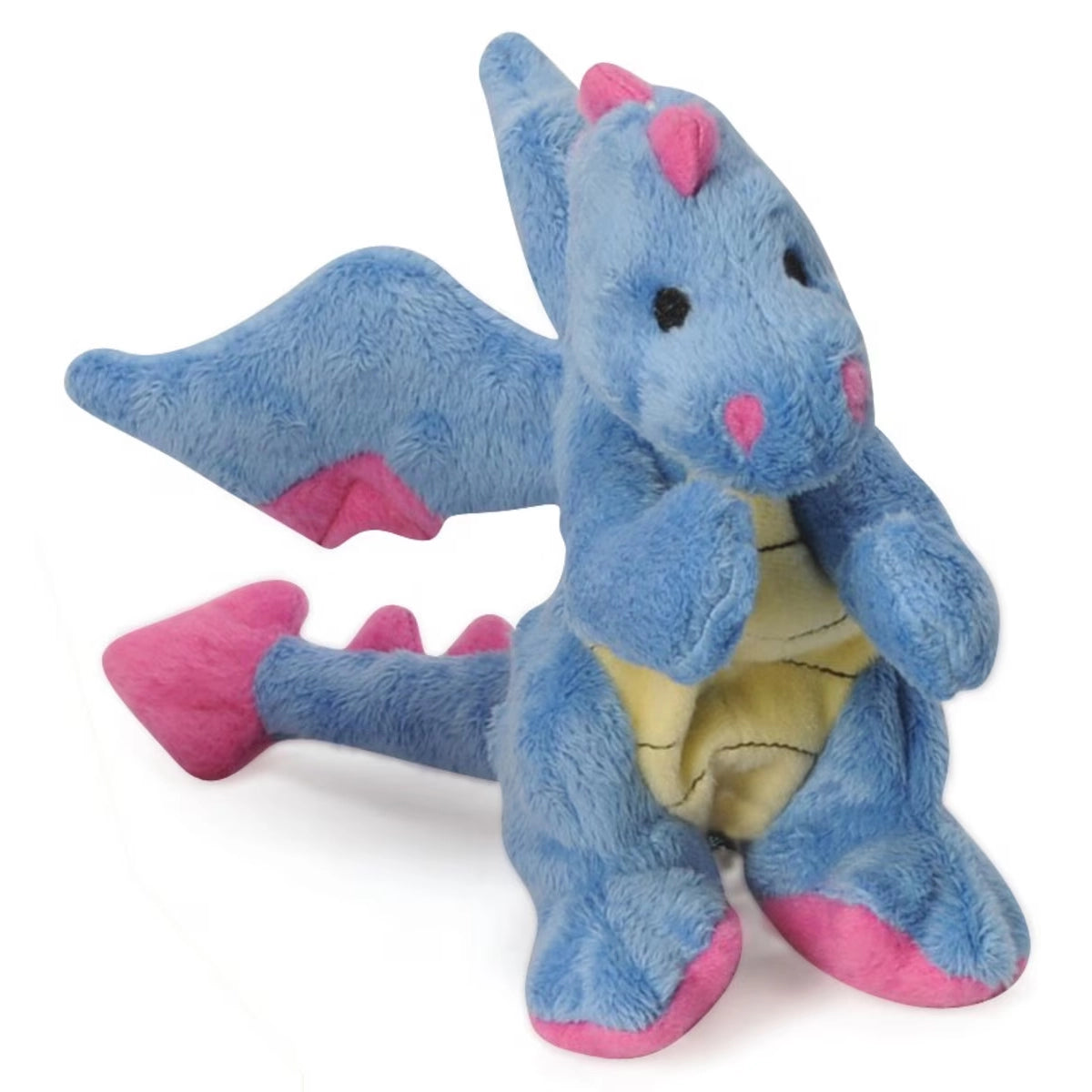 goDog Dragon w/Chew Guard Periwinkle Plush Dog Toy Small