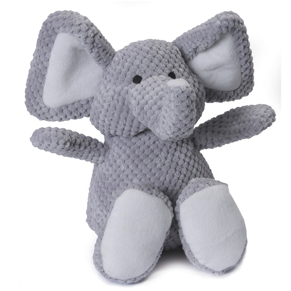 goDog Checkers Elephant w/Chew Guard Plush Dog Toy Large