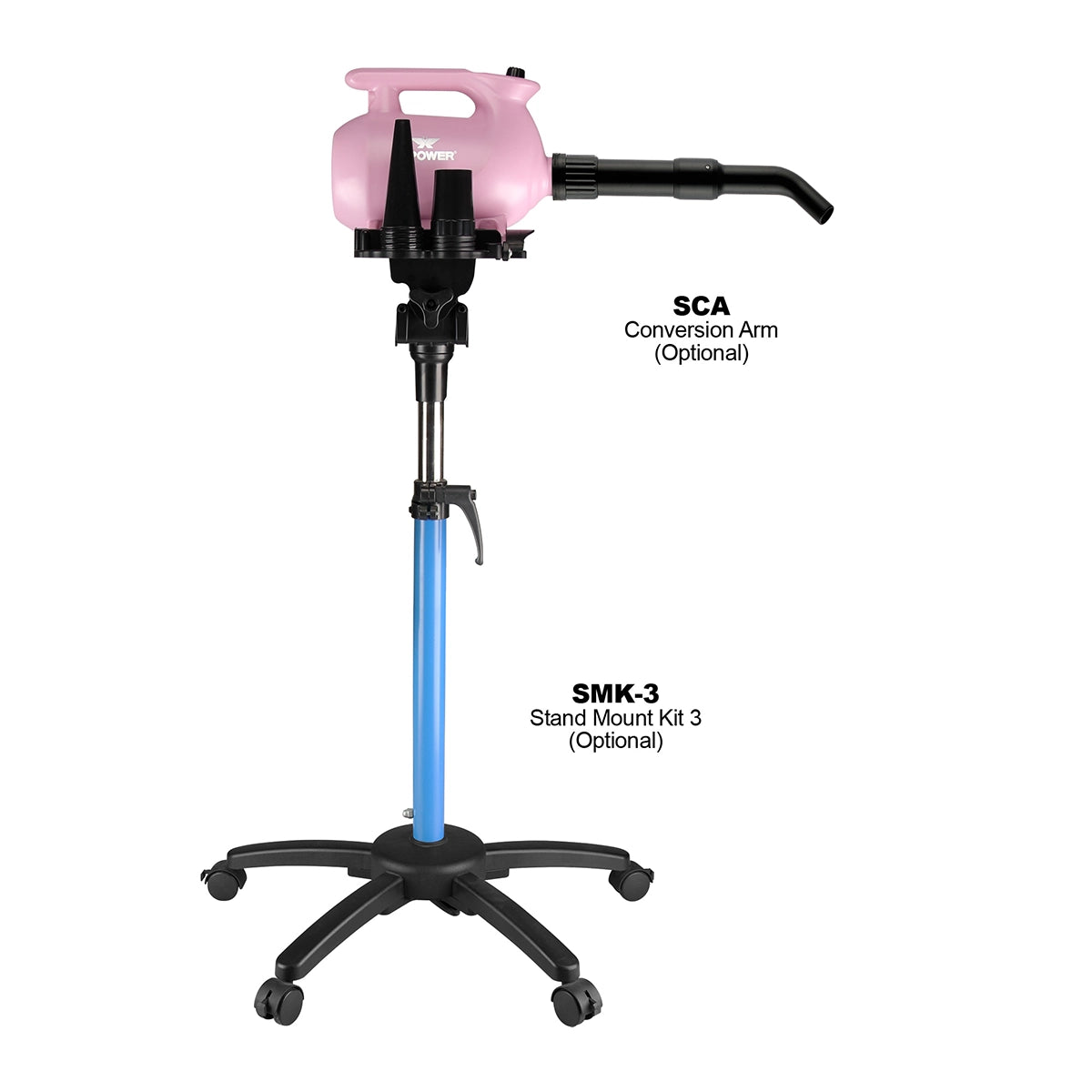 XPOWER B-123 High Velocity Variable Speed Pet Dryer with 2-Stage Heat Settings - Pastel Pink