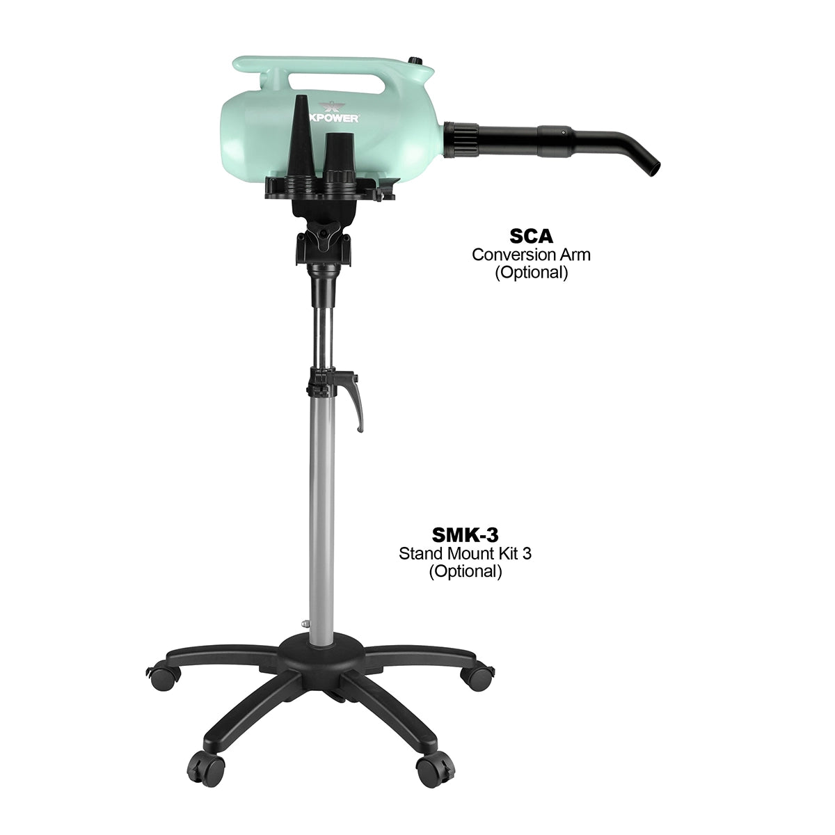 XPOWER B-163 High Velocity Variable Speed Double Motor Pet Dryer - Mint Green