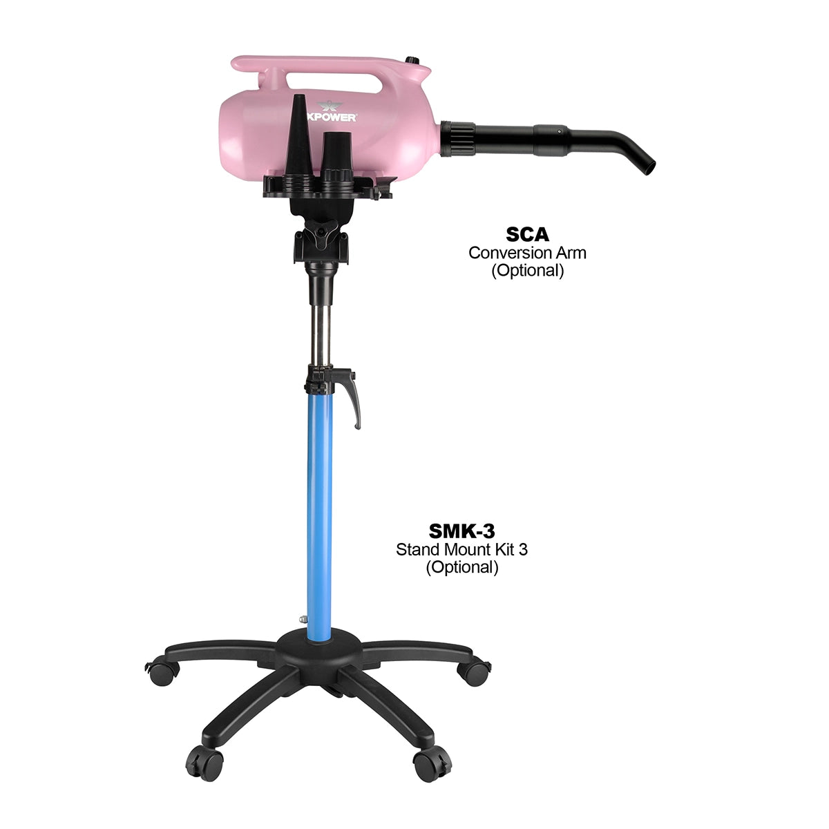 XPOWER B-163 High Velocity Variable Speed Double Motor Pet Dryer - Pastel Pink