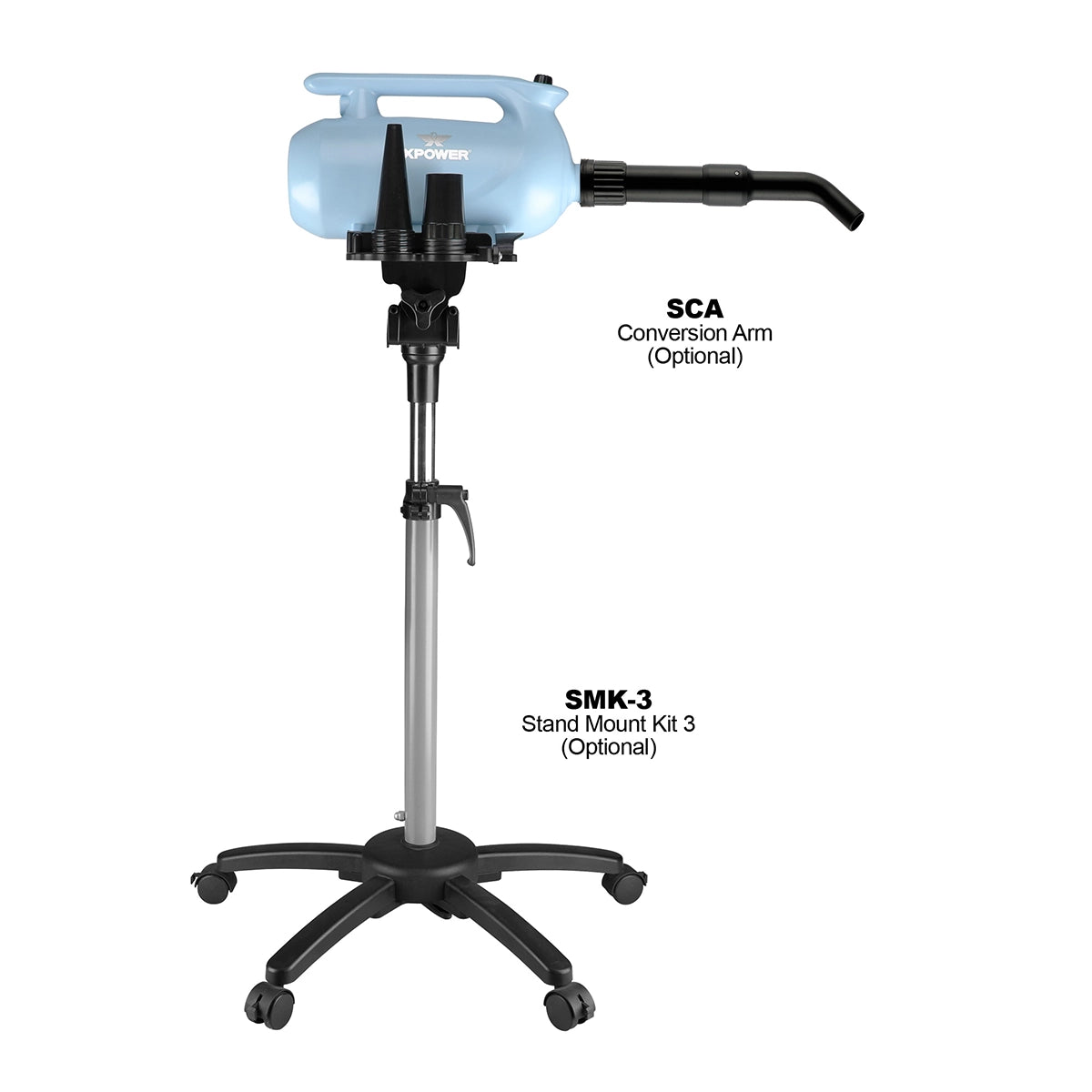 XPOWER B-163 High Velocity Variable Speed Double Motor Pet Dryer - Sky Blue