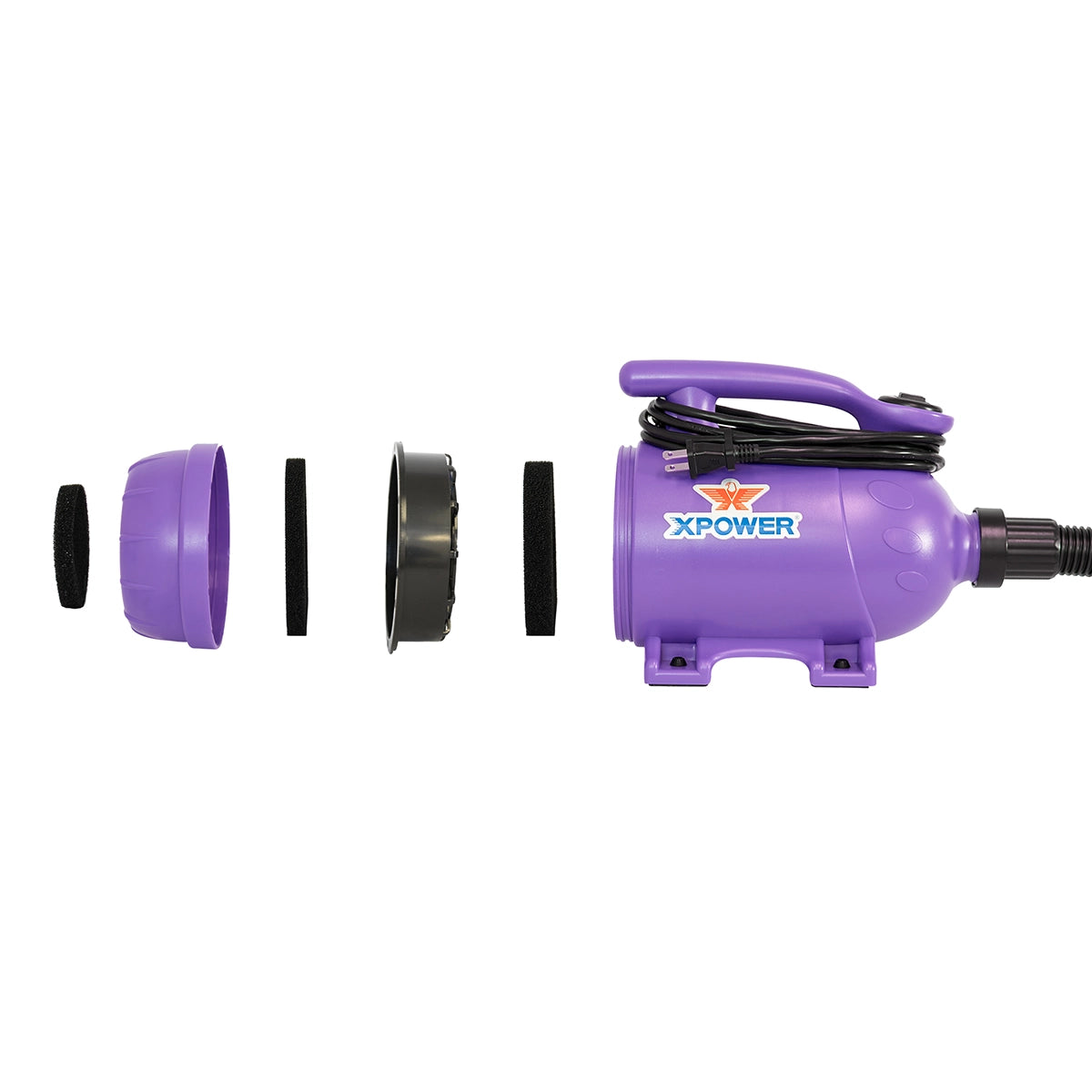 XPOWER B-2 Pro at Home Pet Grooming Dog Force Hair Dryer and Vacuum - Purple