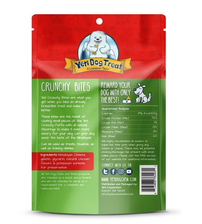 Yeti Dog Chew 4pc Doggy Biscotti Bag