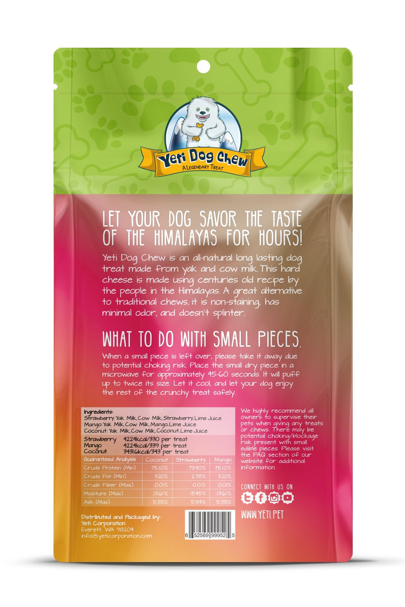 Yeti Dog Chews Coconut/Strawberry/Mango Large 3 pk 10.5oz