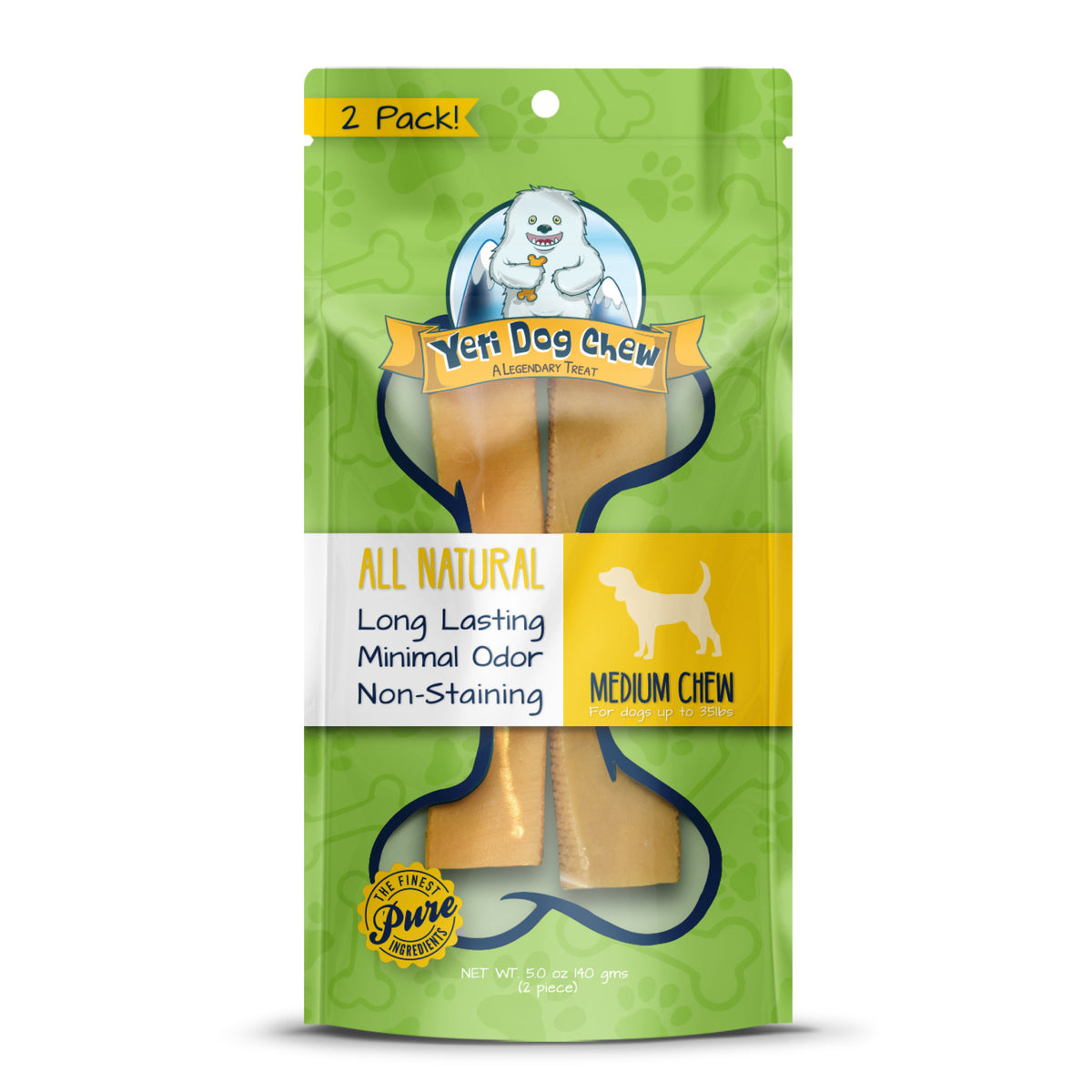 Yeti Dog Chew 2pc Medium Chews 5oz Bag