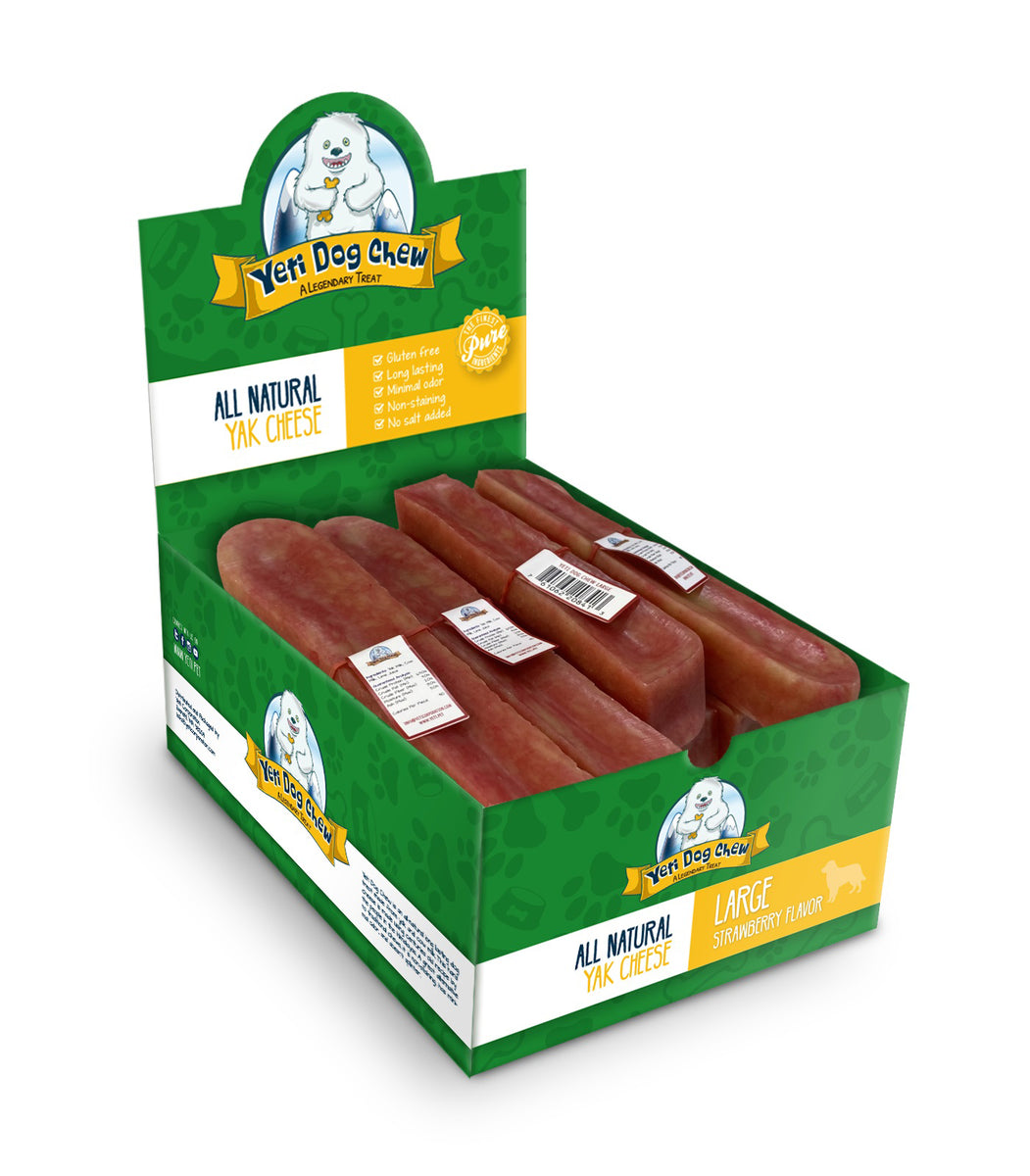 Yeti Dog Chews Strawberry Large Chews Bulk Box 14 piece 3.5oz