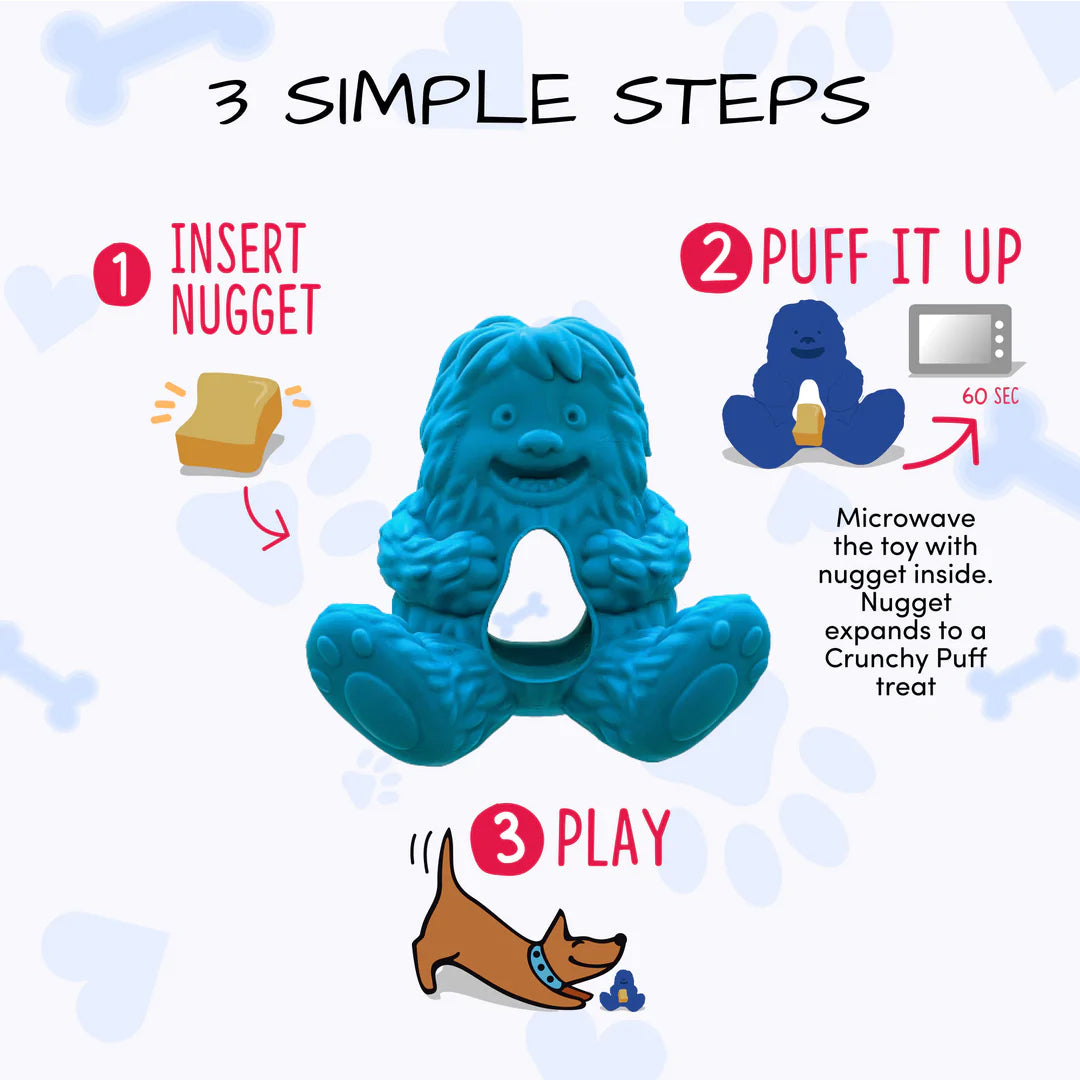 Yeti Dog Chew Puff & Play Hangry Yeti Blue