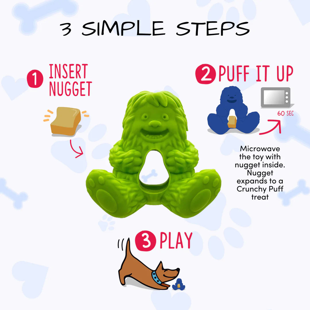 Yeti Dog Chew Puff & Play Hangry Yeti Green