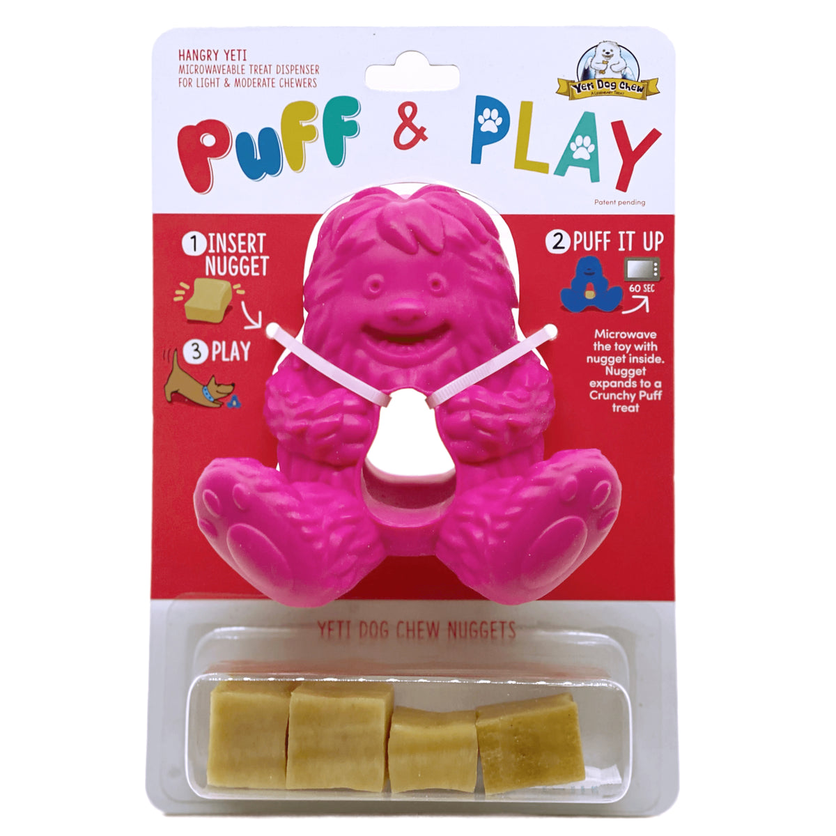 Yeti Dog Chew Puff & Play Hangry Yeti Pink