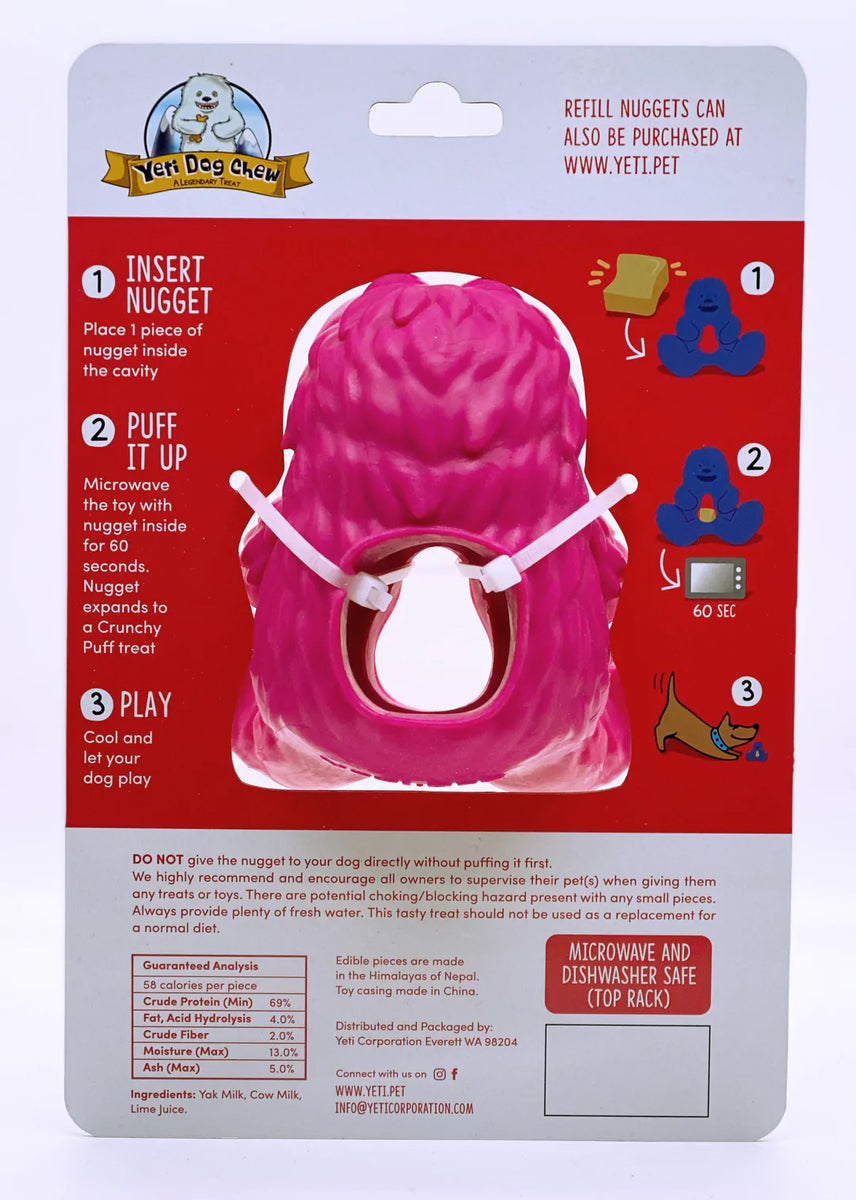 Yeti Dog Chew Puff & Play Hangry Yeti Pink