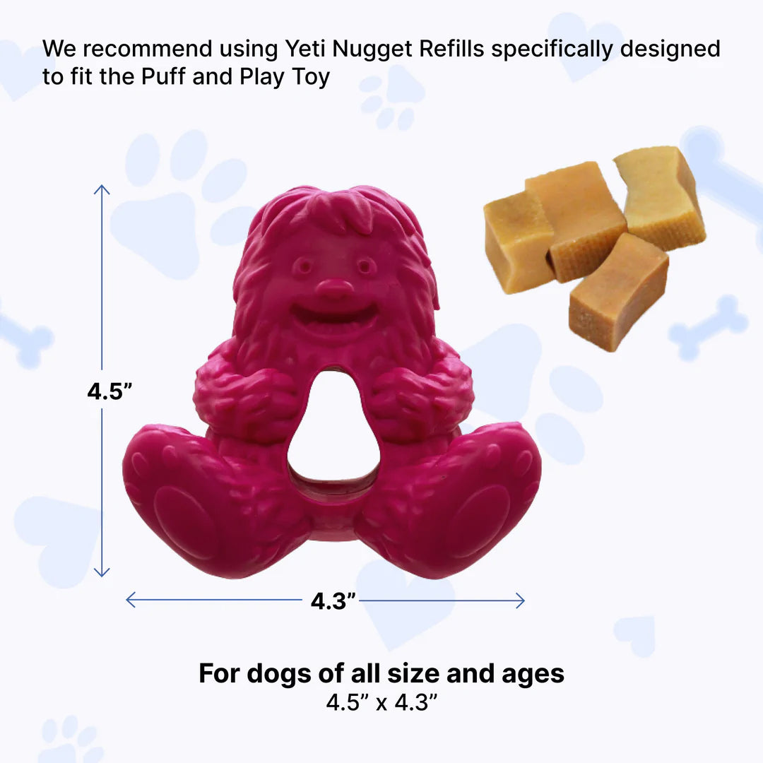Yeti Dog Chew Puff & Play Hangry Yeti Pink