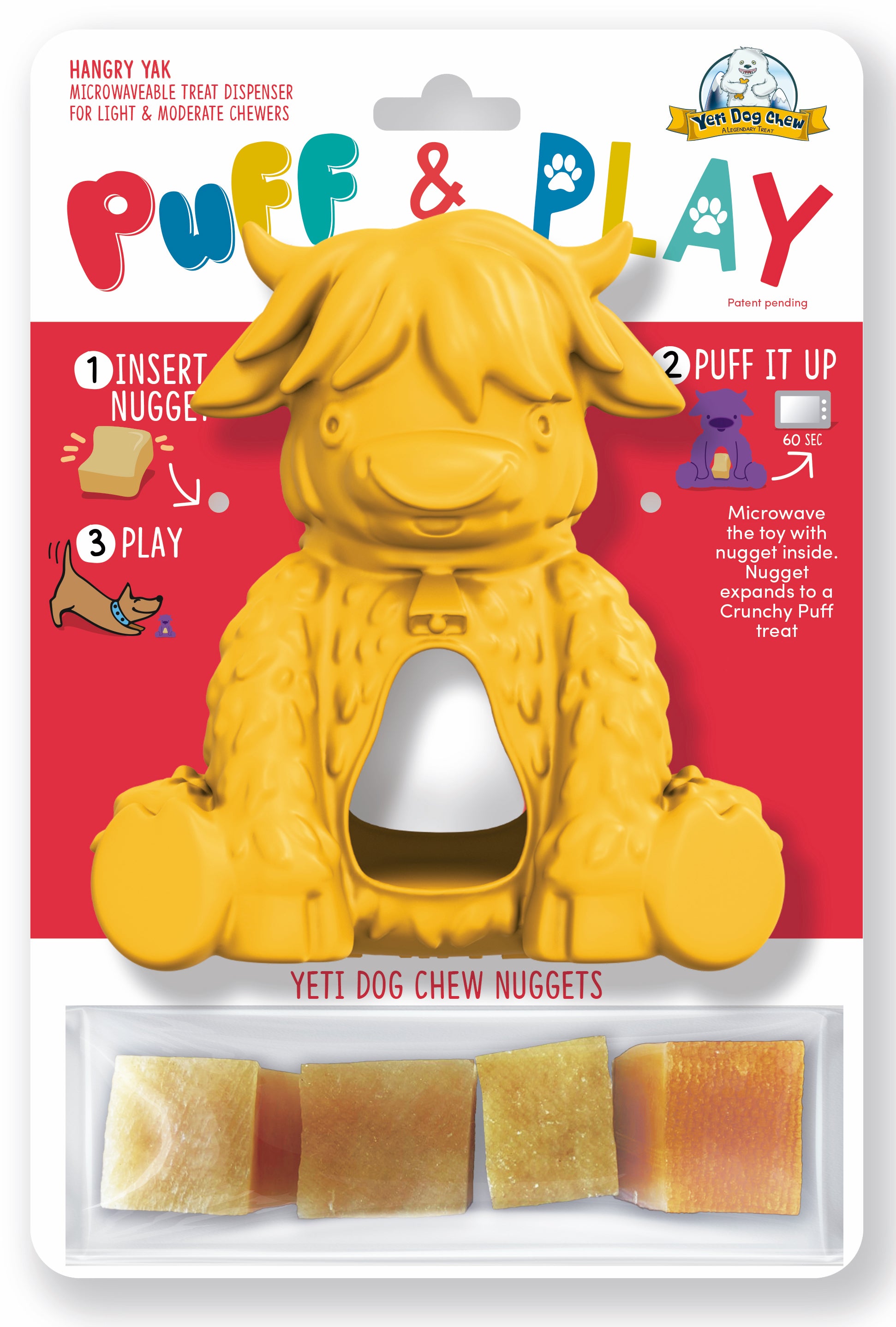 Yeti Dog Chew Puff & Play Hangry Yak Yellow