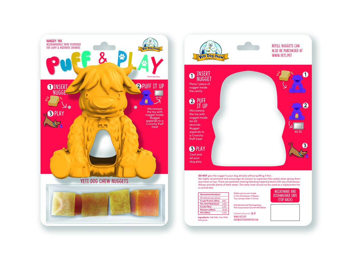 Yeti Dog Chew Puff & Play Hangry Yak Yellow