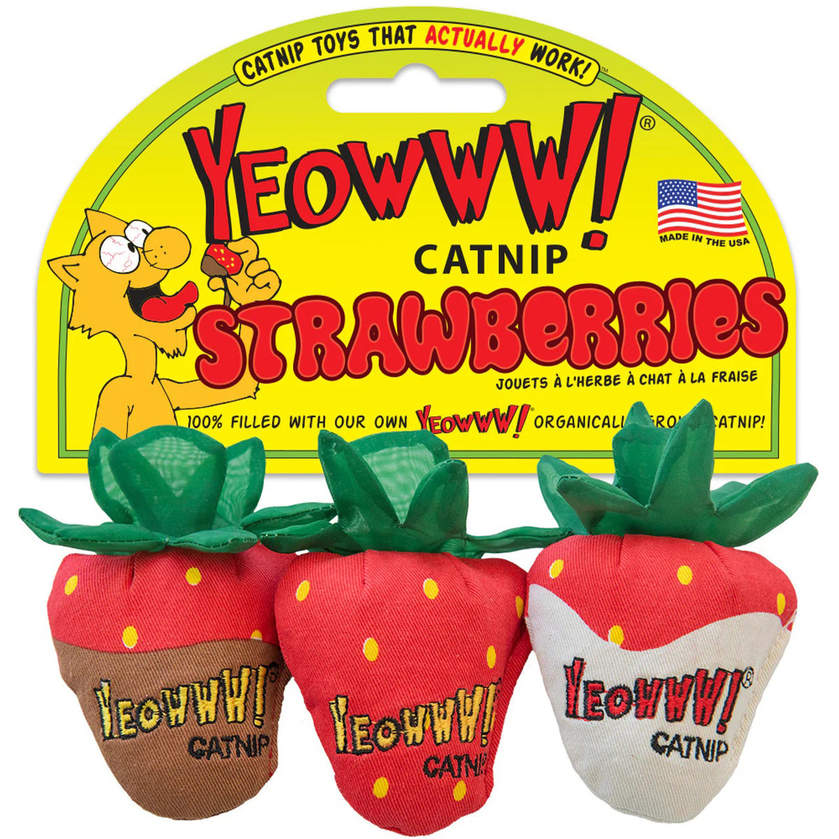 Yeowww! Strawberries Cat Toy 3 pack