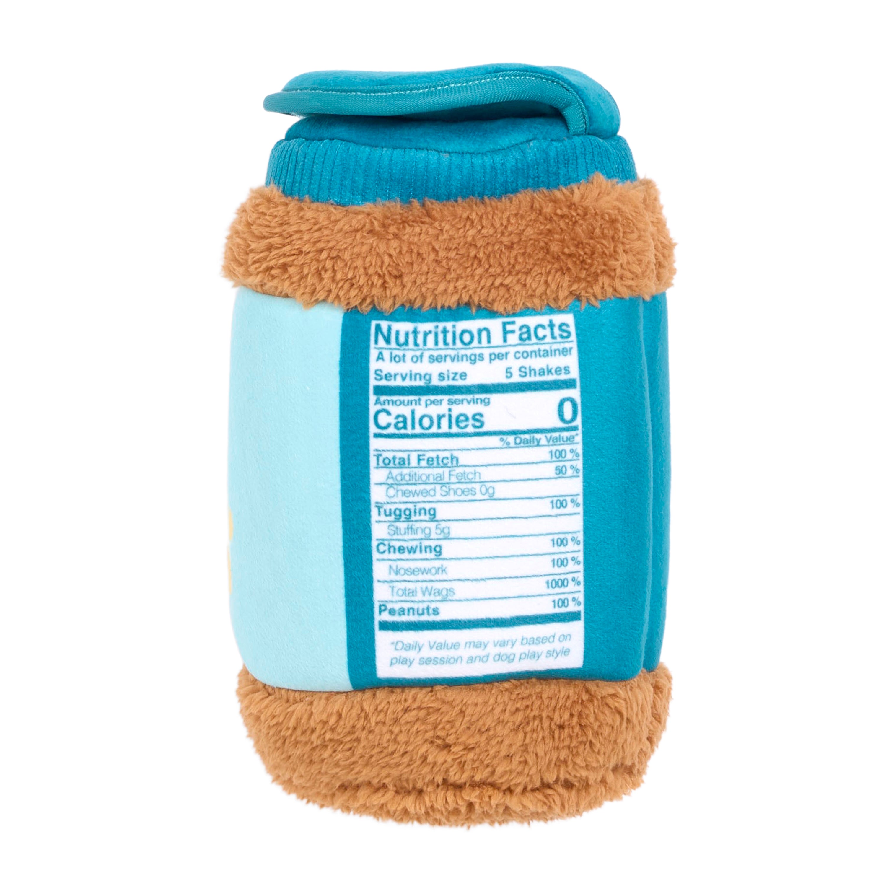 ZippyPaws Bungee Burrow Peanut Butter Jar Plush Dog Toy