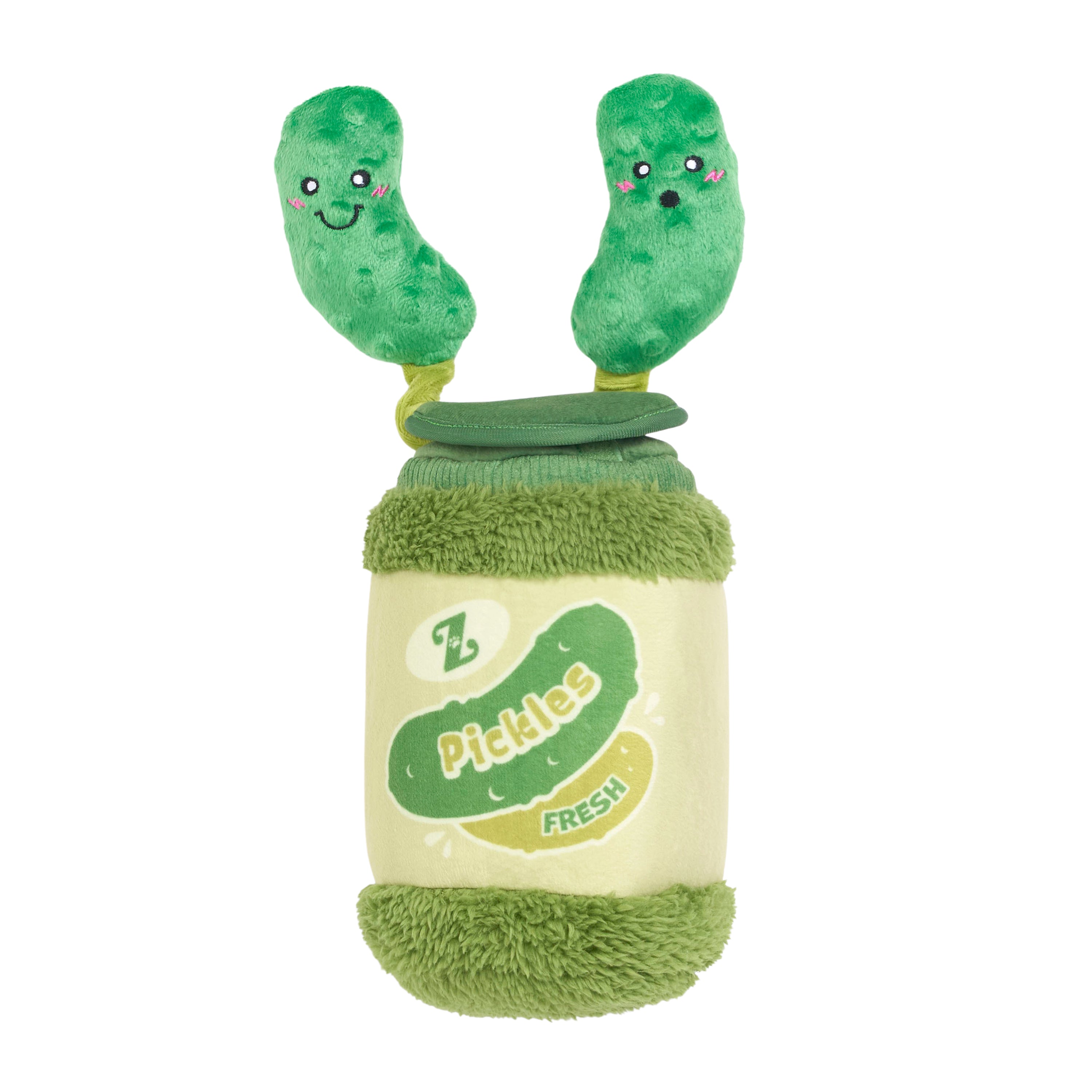 ZippyPaws Bungee Burrow Pickle Jar Plush Dog Toy