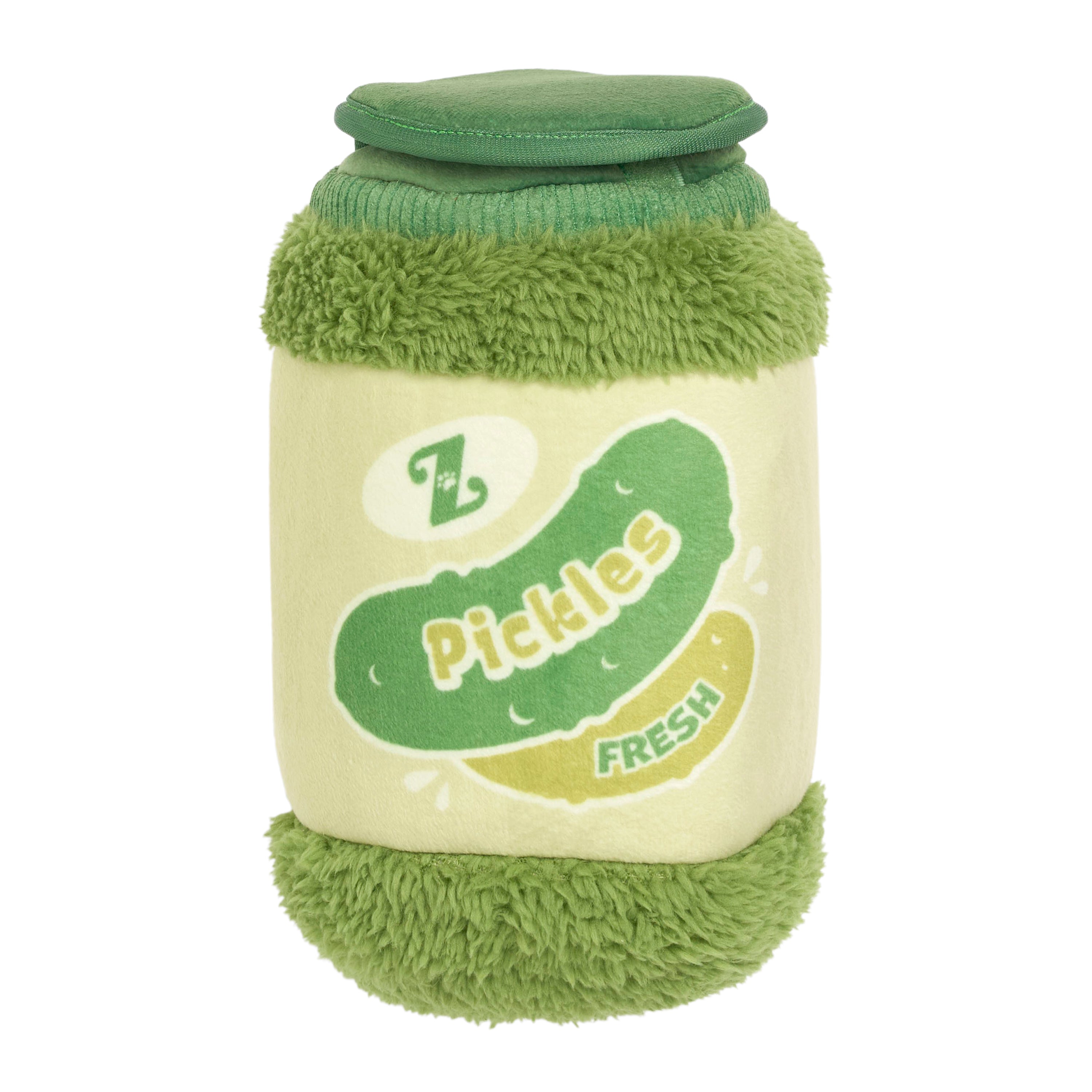 ZippyPaws Bungee Burrow Pickle Jar Plush Dog Toy