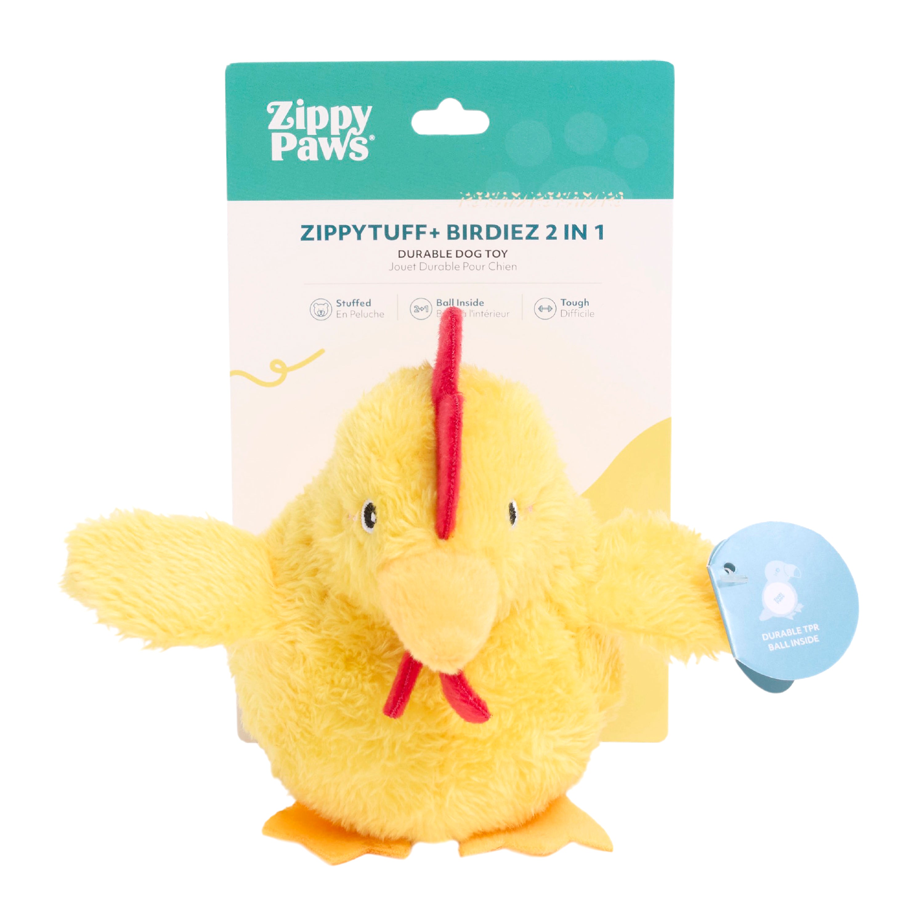 ZippyPaws ZippyTuff+ 2-in-1 Birdiez Chicken Dog Chew Toy