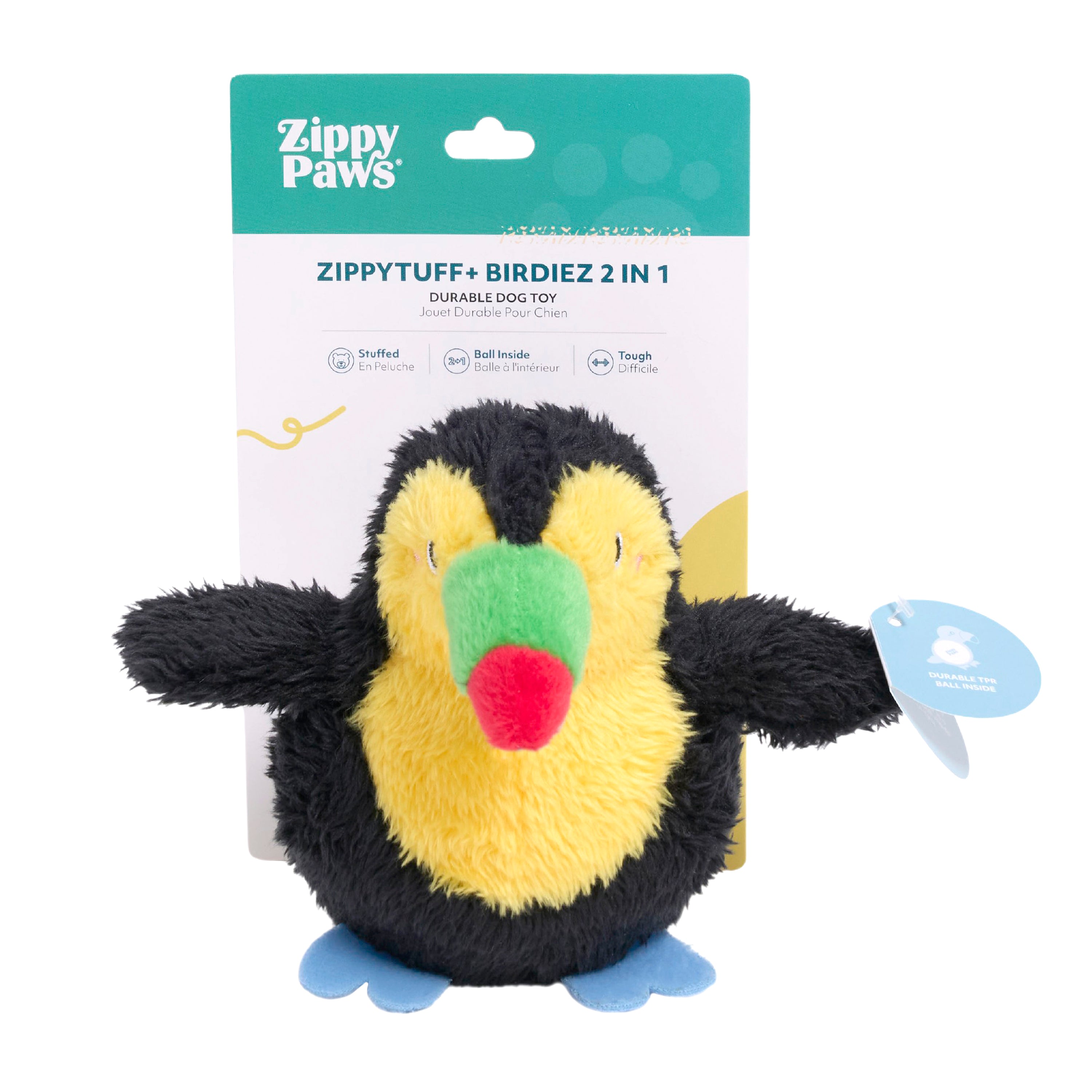 ZippyPaws ZippyTuff+ 2-in-1 Birdiez Toucan Dog Chew Toy