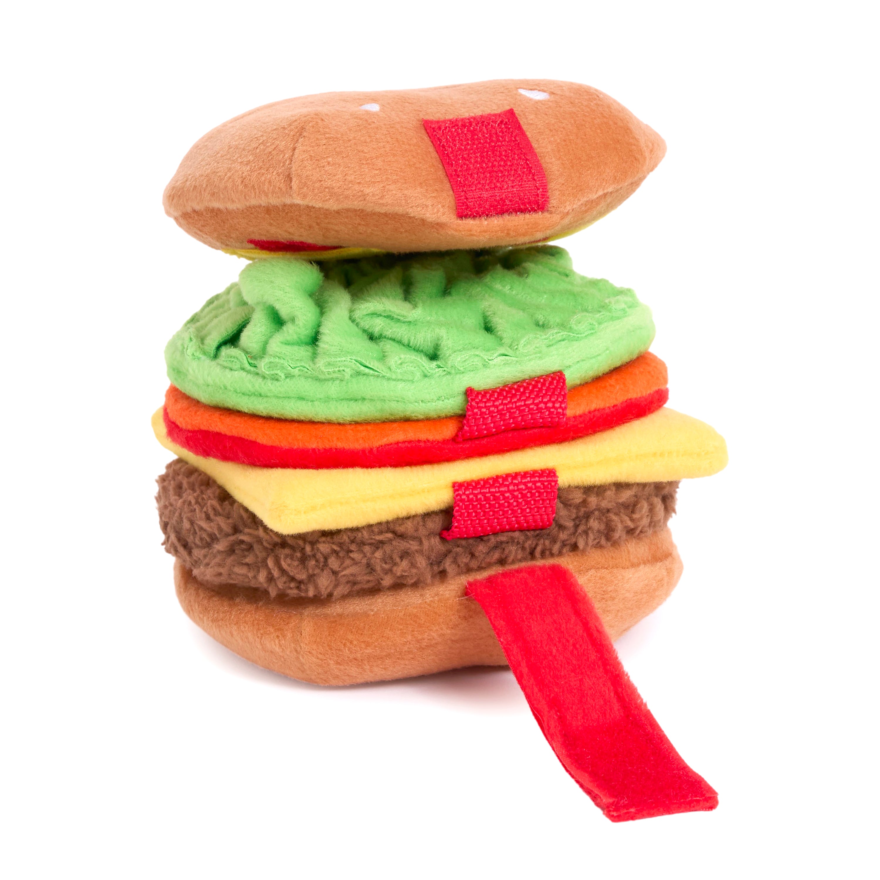 ZippyPaws Snufflerz Stacks Cheeseburger Plush Interactive Dog Toy