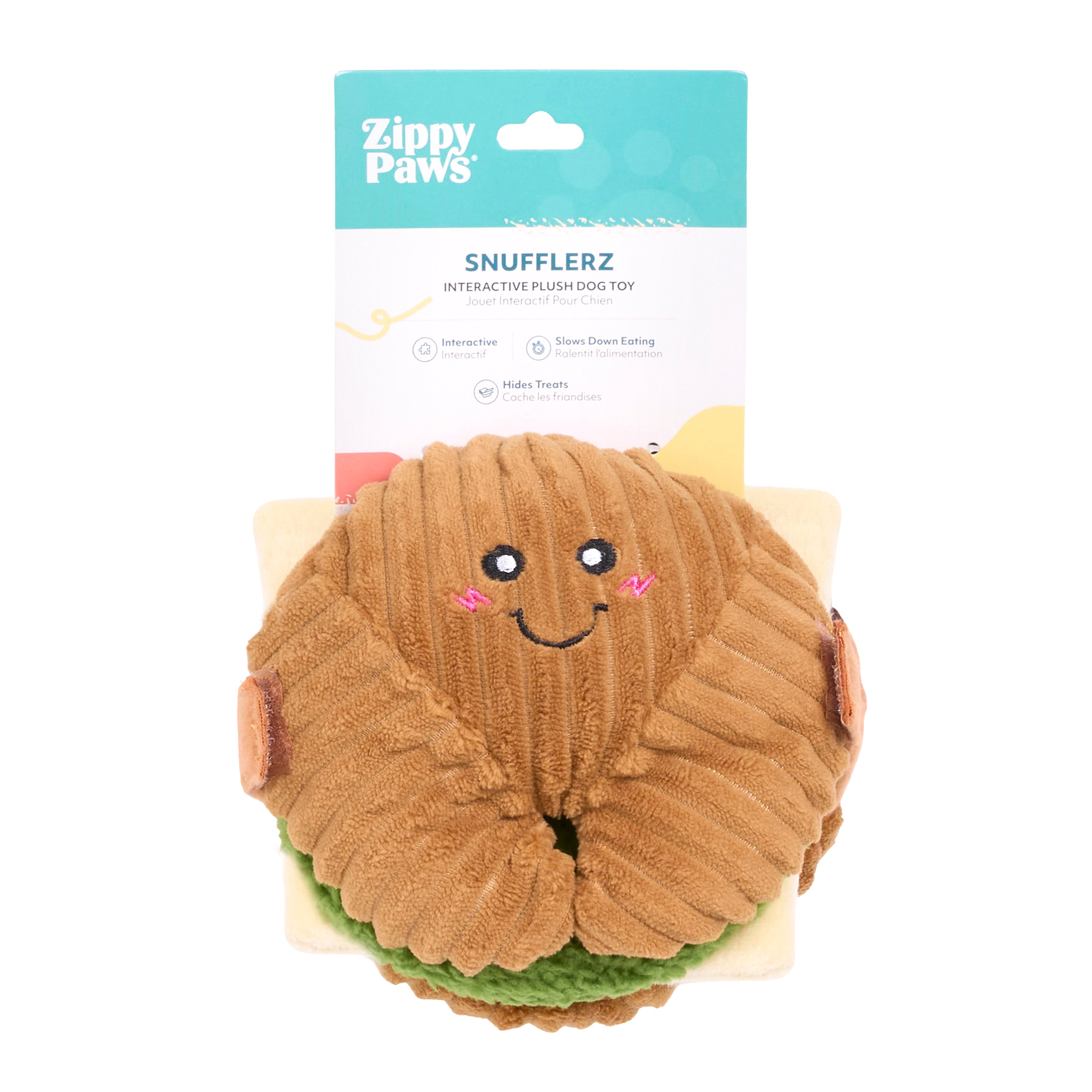 ZippyPaws Snufflerz Stacks Breakfast Sandwich Plush Interactive Dog Toy