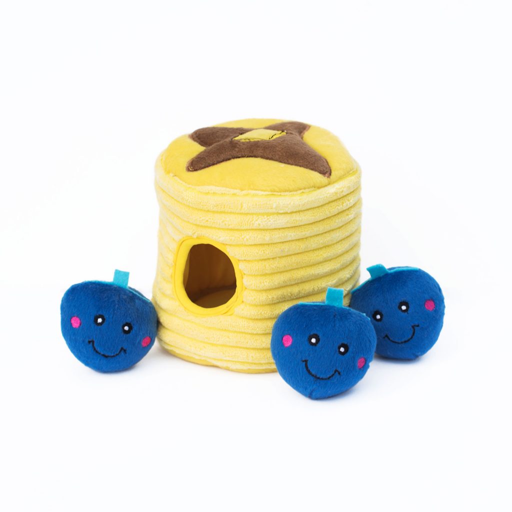 ZippyPaws Burrow Blueberry Pancakes Interactive Plush Dog Toy