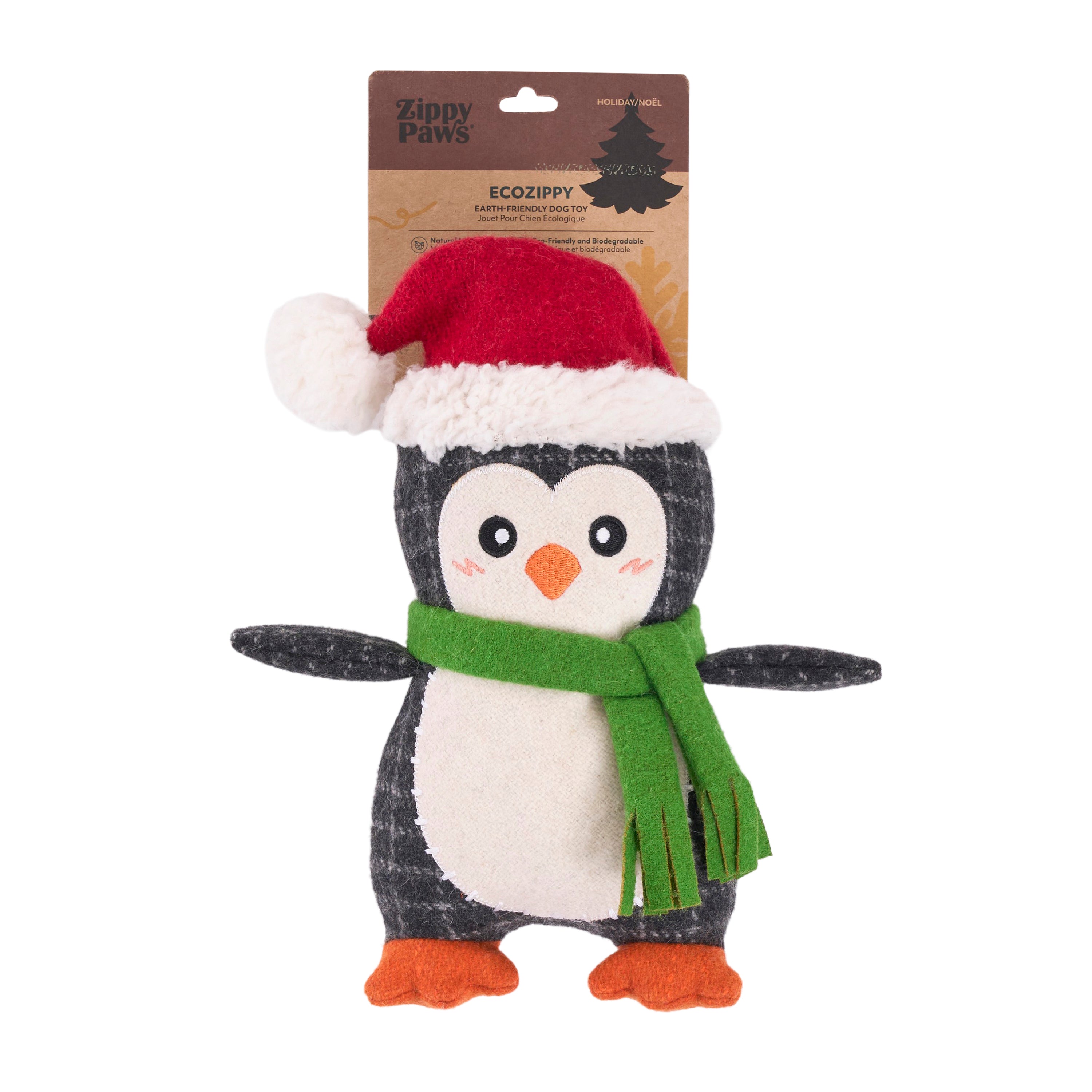 ZippyPaws ZippyPaws ecoZippy Holiday Cotton Cuddler Penguin Plush Dog Toy