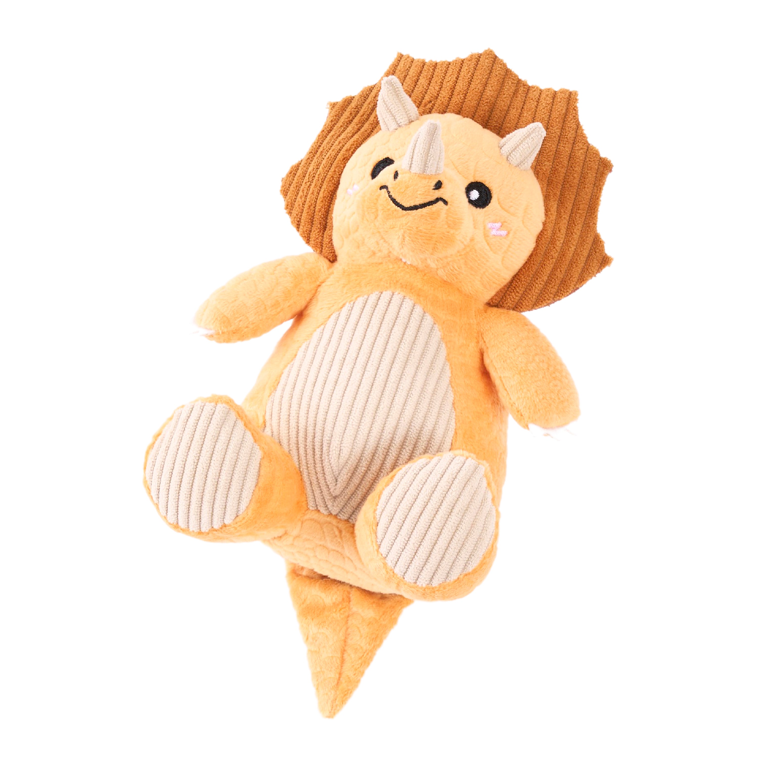 ZippyPaws ecoZippy Dinoz Triceratops Plush Dog Toy
