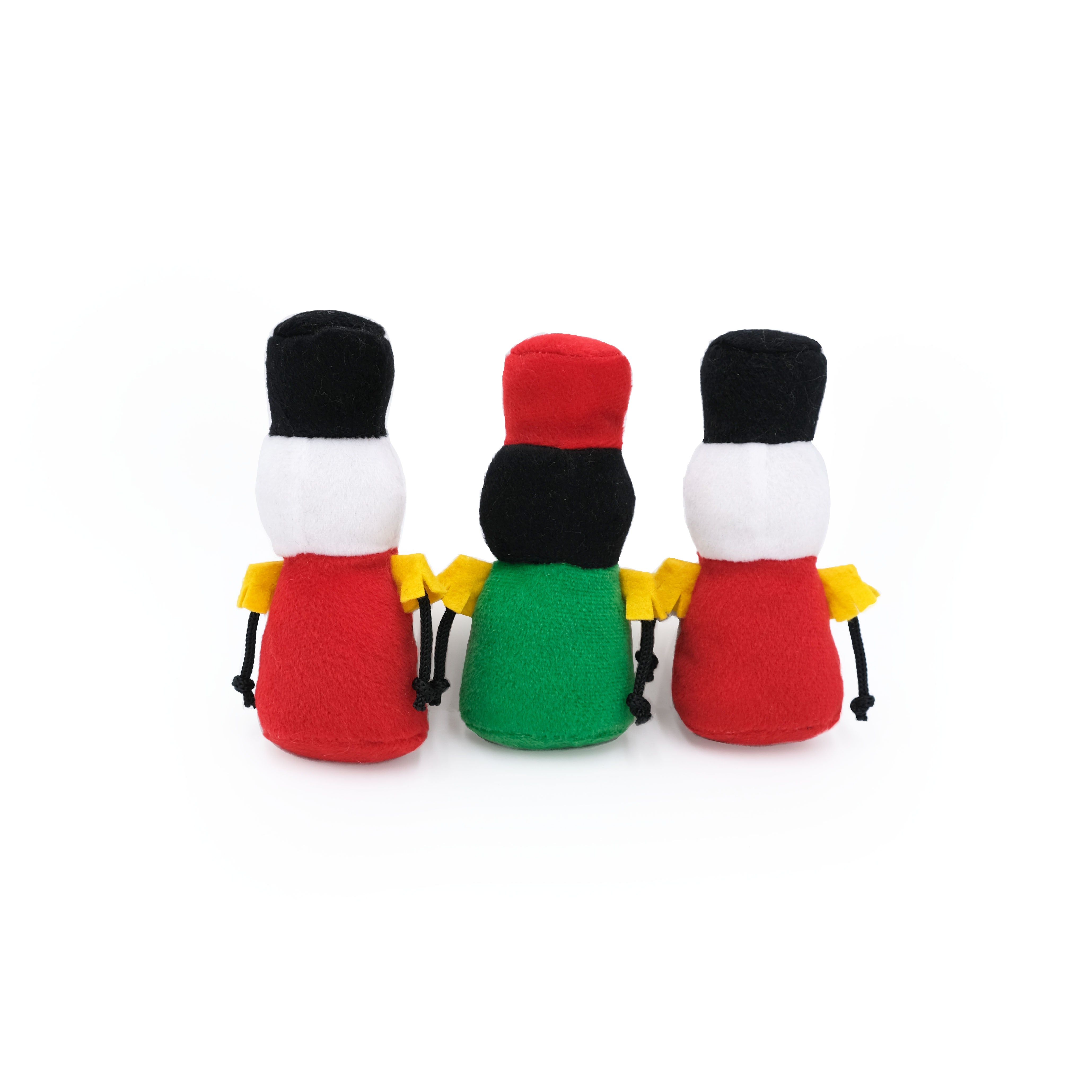 ZippyPaws Holiday Miniz Nutcrackers Plush Dog Toy 3pk