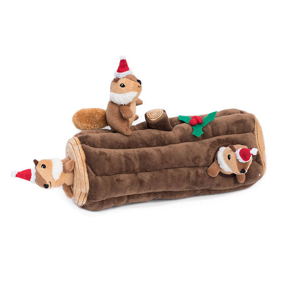 ZippyPaws Holiday Zippy Burrow Yule Log Plush Dog Toy
