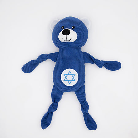 ZippyPaws Hanukkah Corduroy Cuddlerz Bear Plush Dog Toy