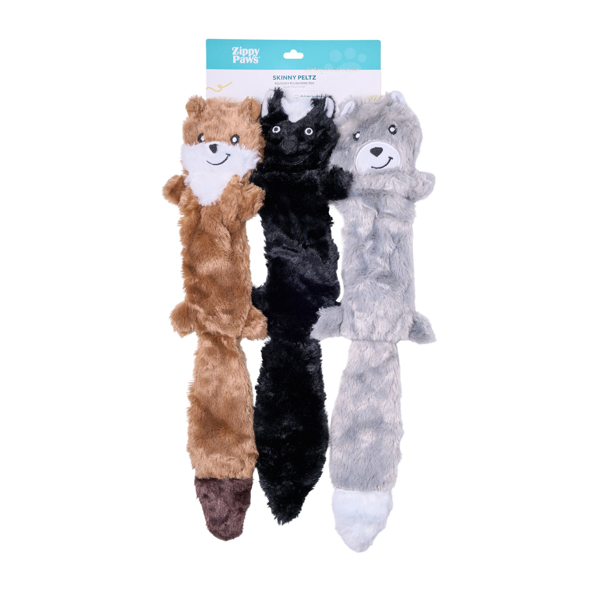 ZippyPaws Skinny Peltz Plush Dog Toy Large 3pk