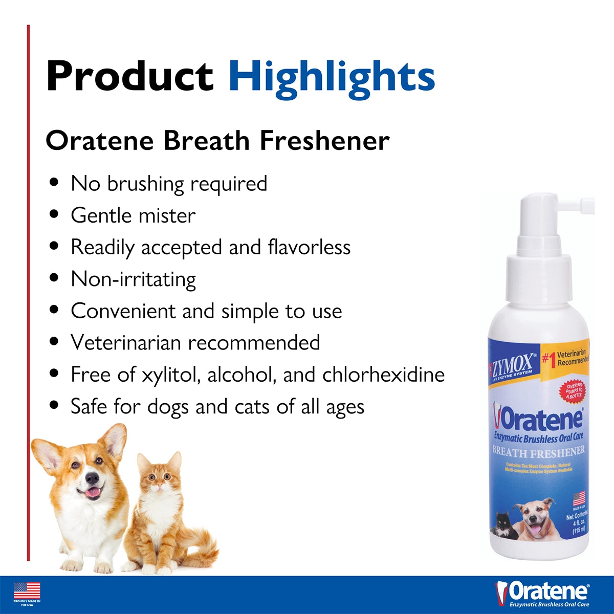 Zymox Oratene Breath Freshener - 4 oz. bottle