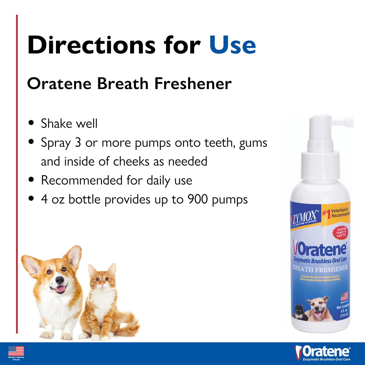 Zymox Oratene Breath Freshener - 4 oz. bottle