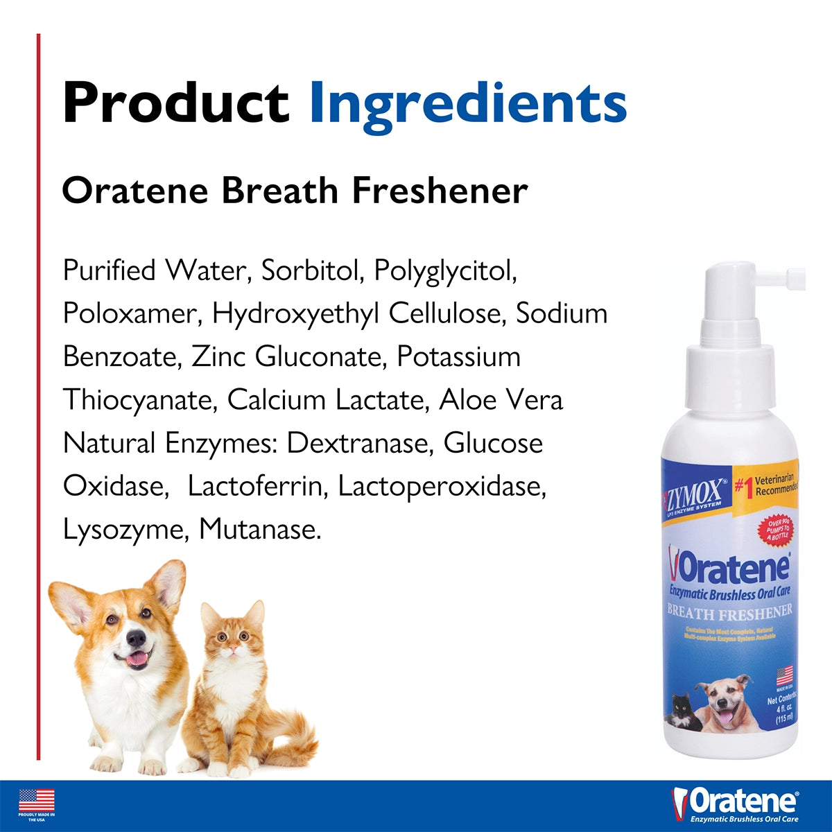 Zymox Oratene Breath Freshener - 4 oz. bottle