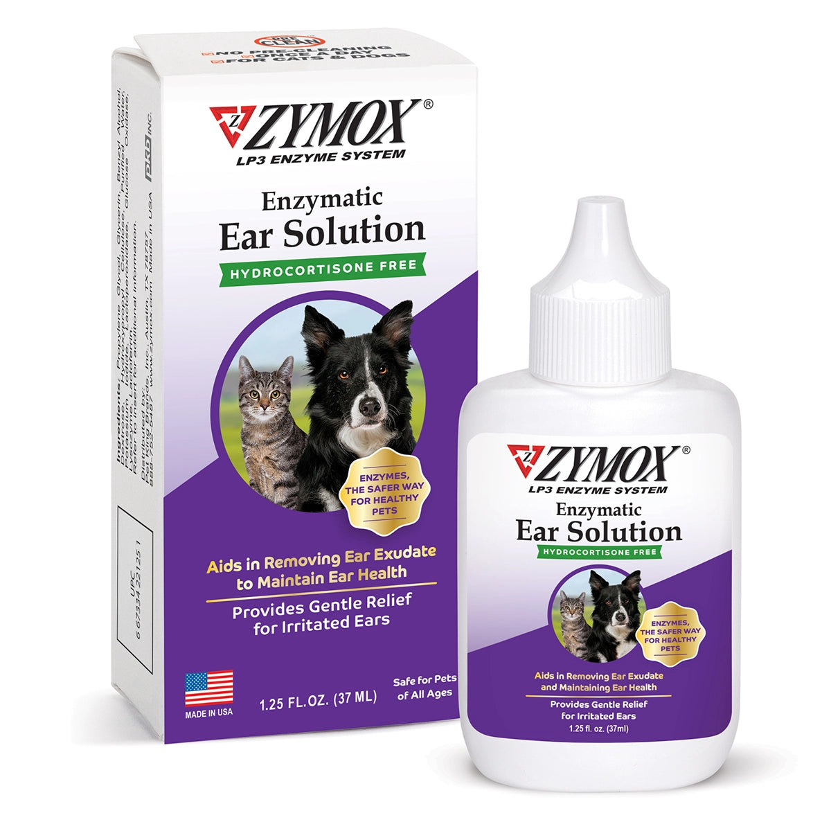 Zymox Ear Solution w/out hydrocortisone - 1.25 oz. bottle