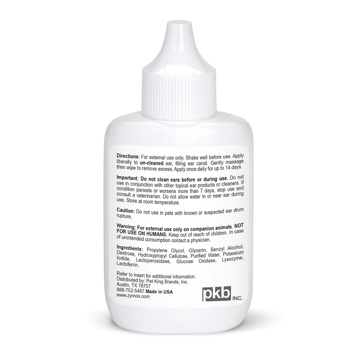 Zymox Ear Solution w/out hydrocortisone - 1.25 oz. bottle