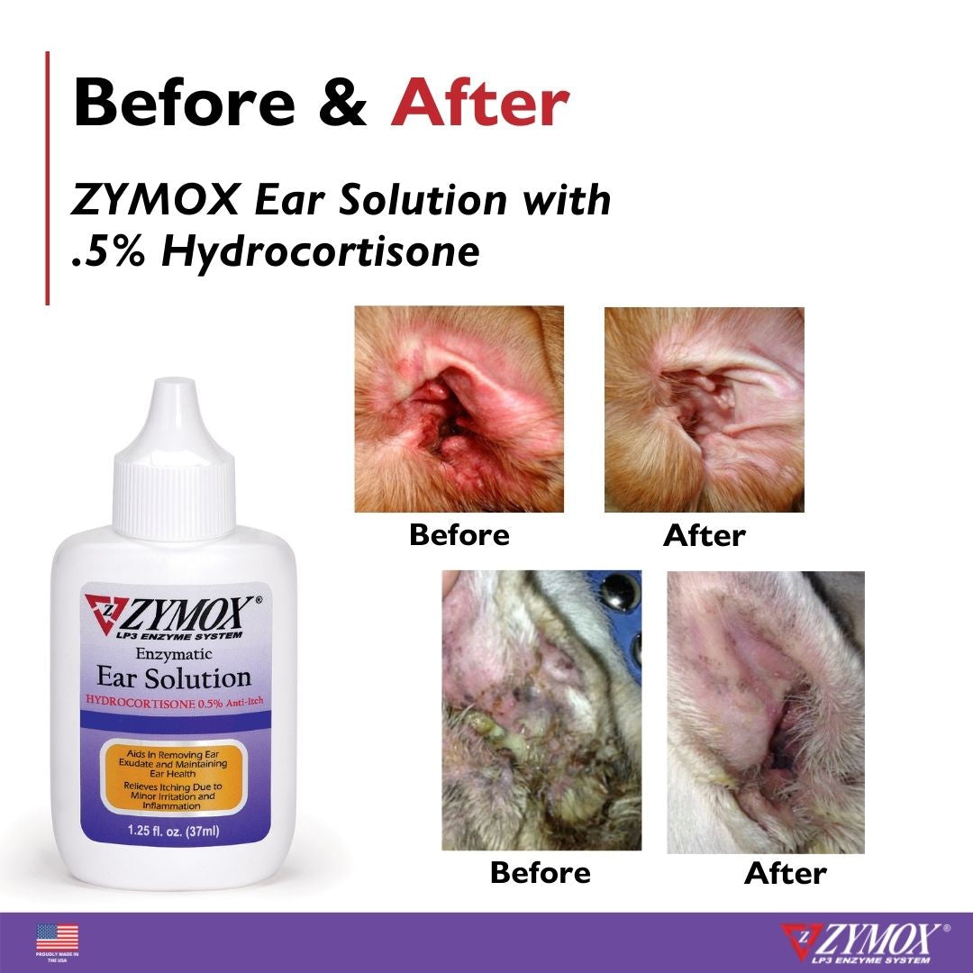 Zymox Ear Solution w/ .5% hydrocortisone - 1.25 oz. bottle